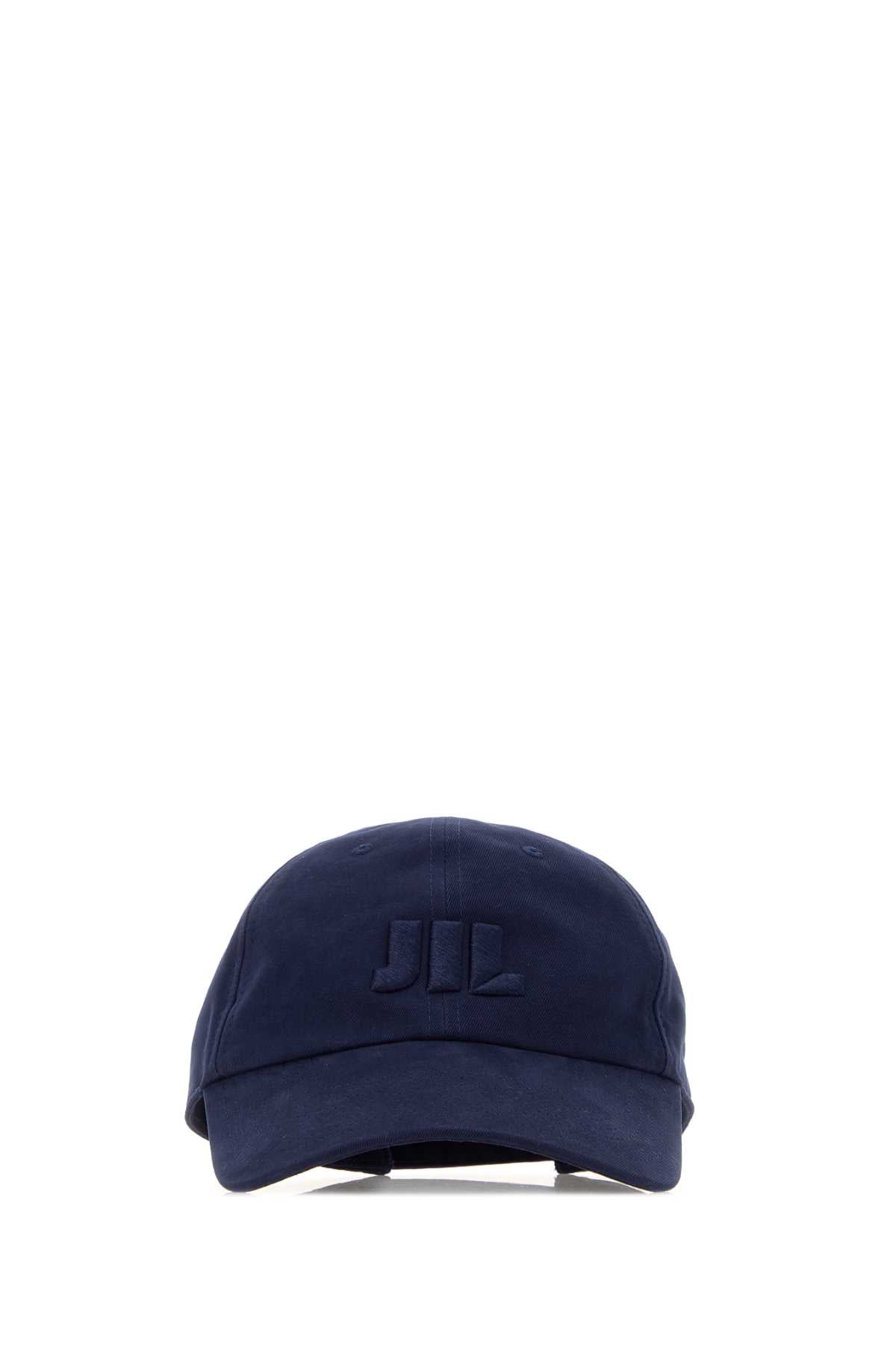Jil Sander Men Navy Blue Twill Baseball Cap JIL SANDER