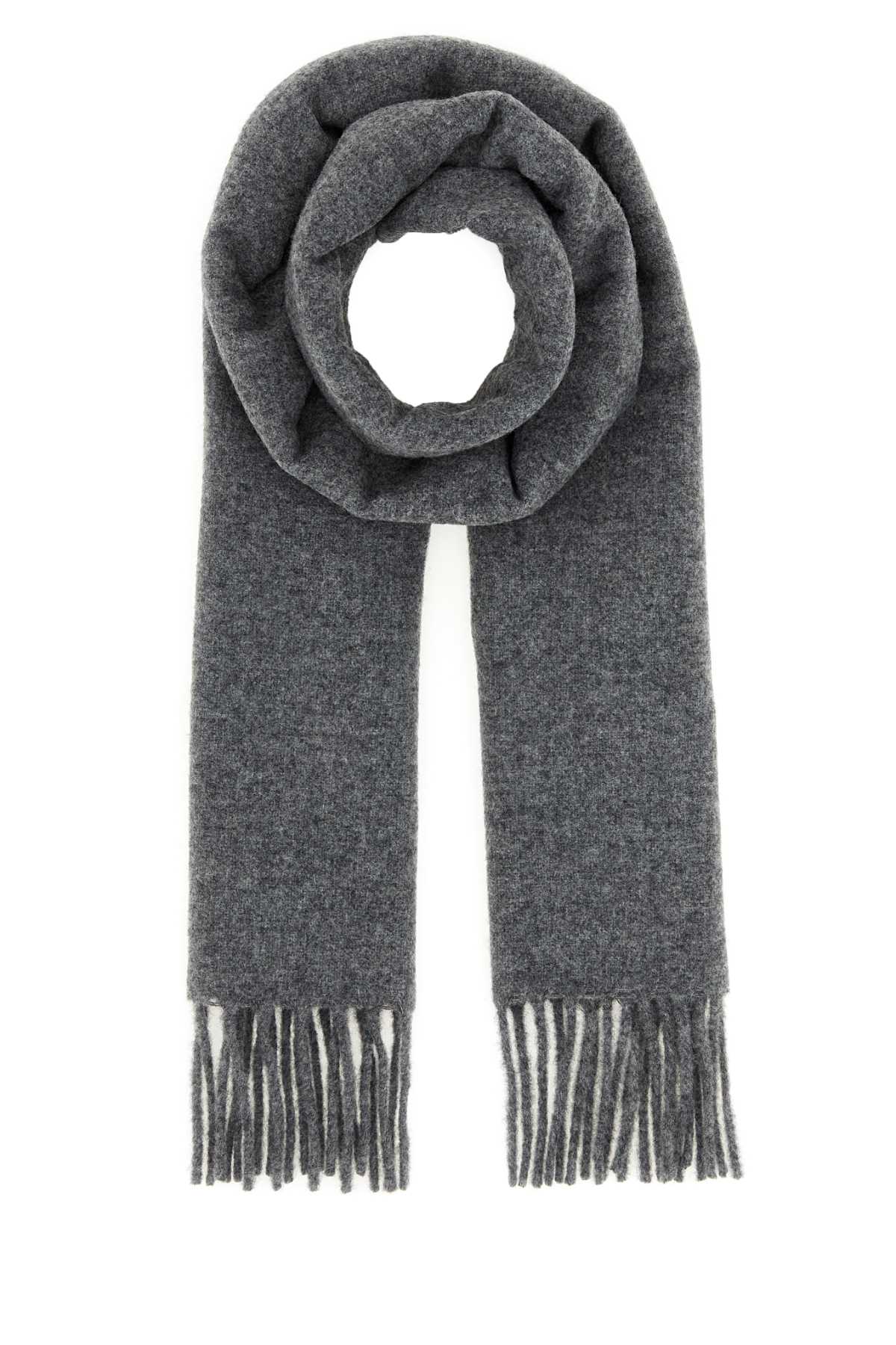 Jil Sander Men Dark Grey Wool Scarf JIL SANDER