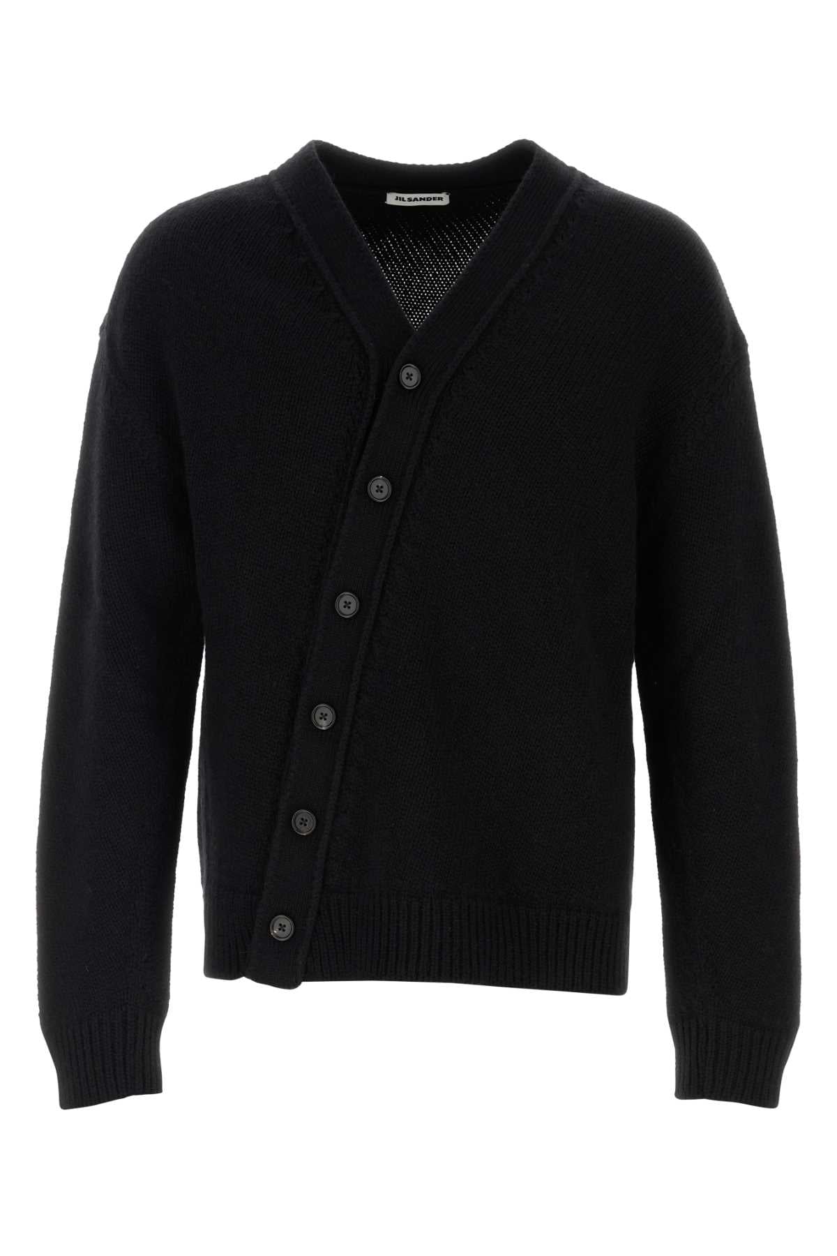Jil Sander Men Black Wool Blend Cardigan JIL SANDER