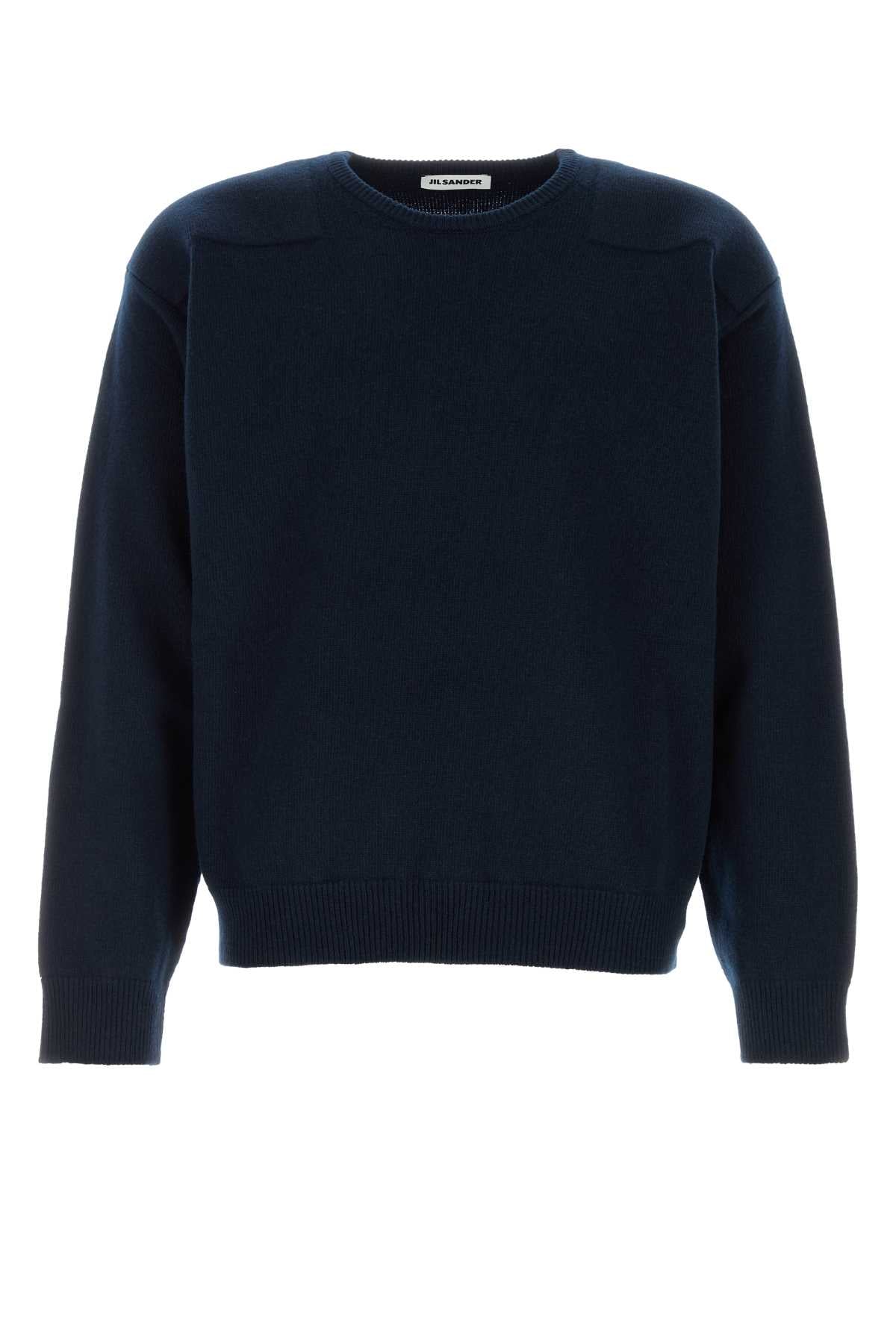Jil Sander Men Midnight Blue Wool Blend Sweater JIL SANDER