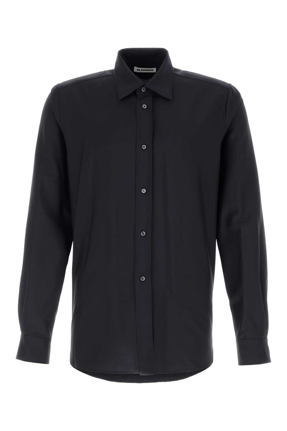 Jil Sander Men Midnight Blue Wool Blend Shirt JIL SANDER