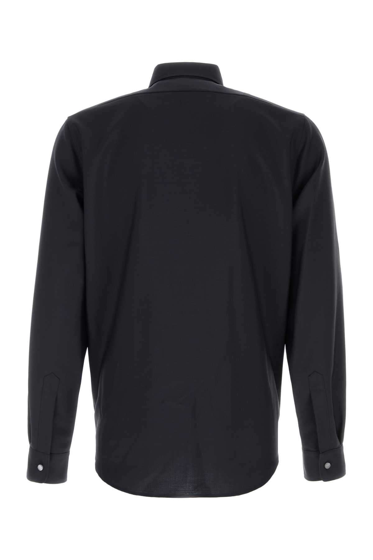 Jil Sander Men Midnight Blue Wool Blend Shirt JIL SANDER