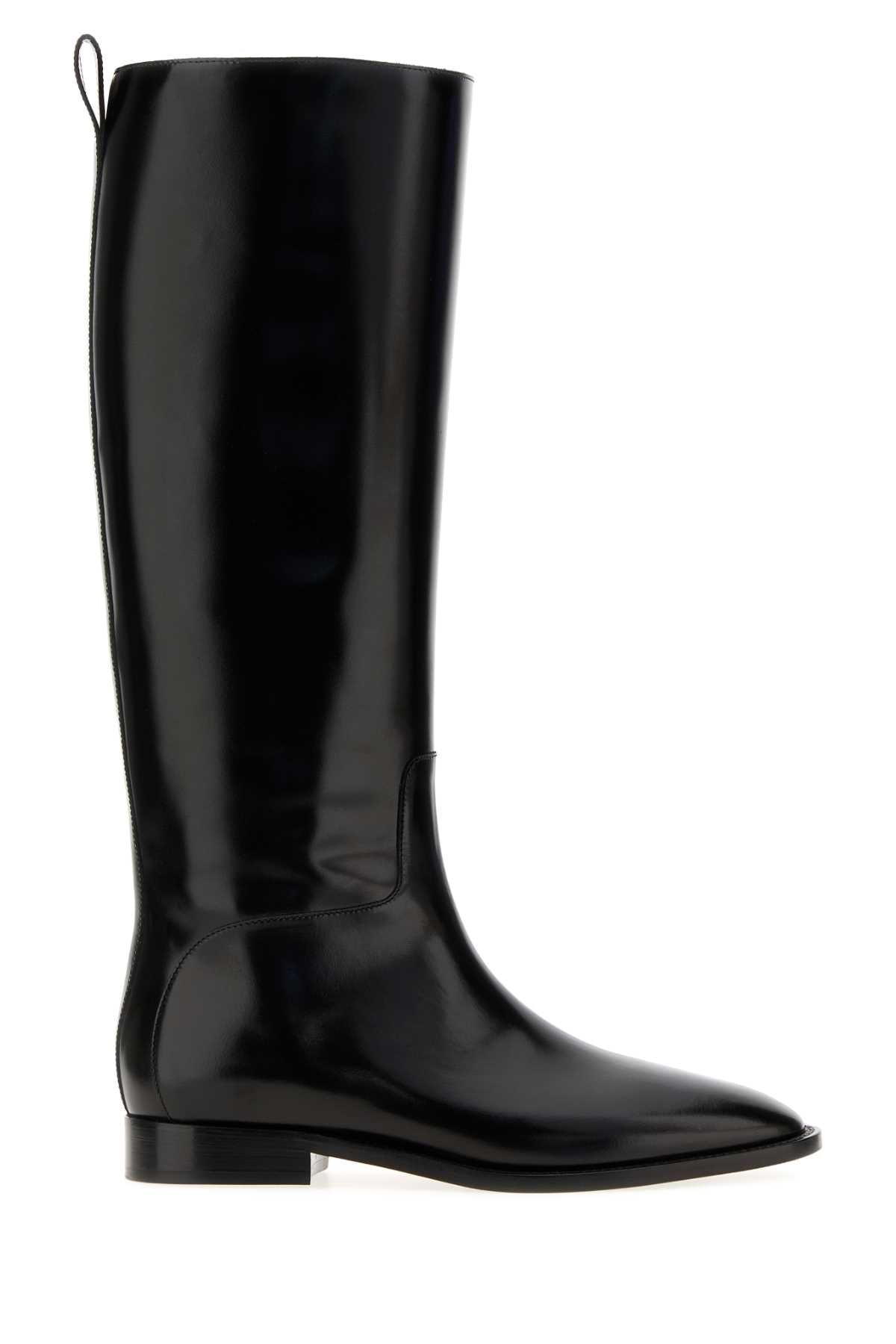 Jil Sander Women Black Leather Lune Boots JIL SANDER