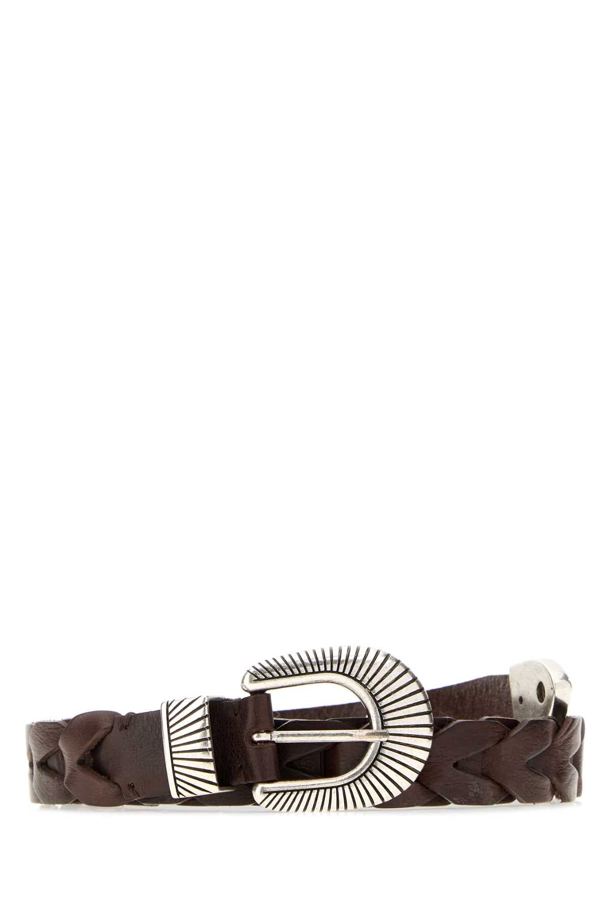 Golden Goose Deluxe Brand Women Chocolate Leather Juno Belt GOLDEN GOOSE