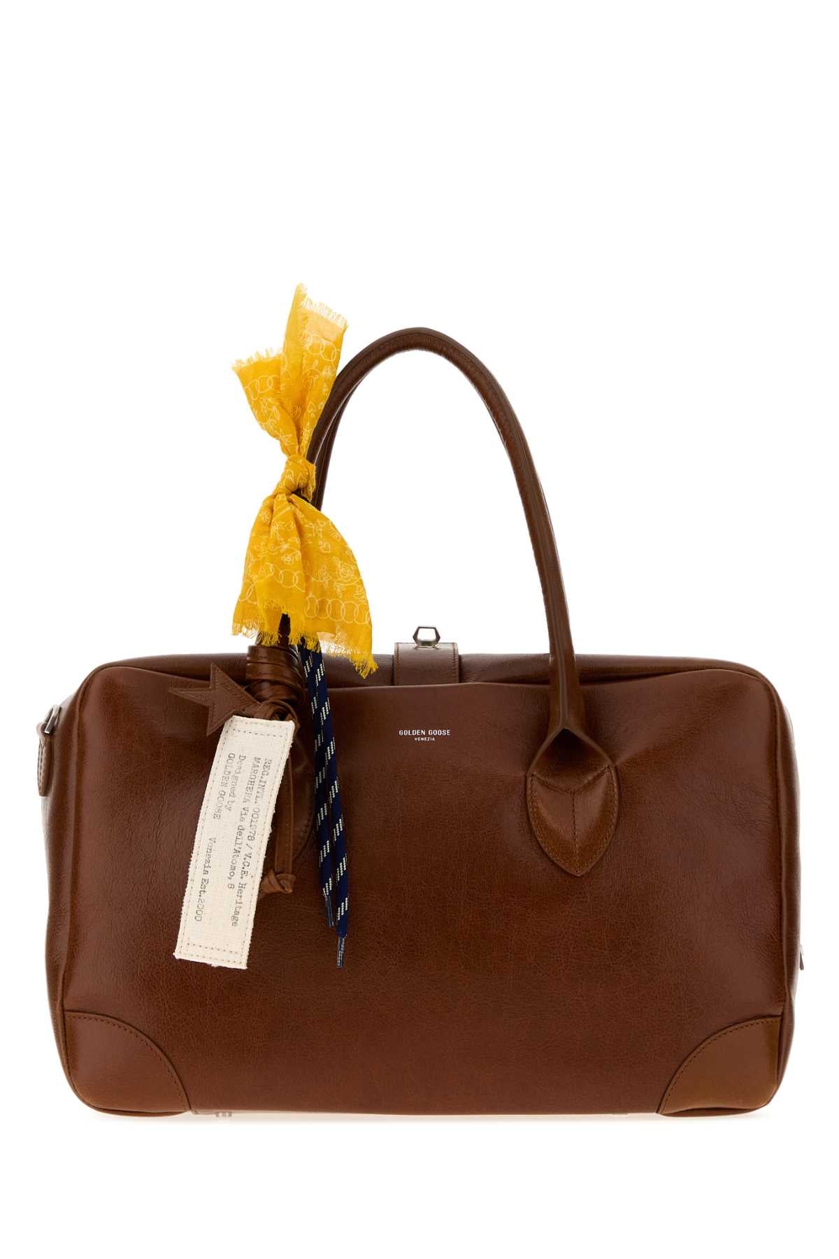 Golden Goose Deluxe Brand Women Brown Leather Medium Vita Travel Bag GOLDEN GOOSE