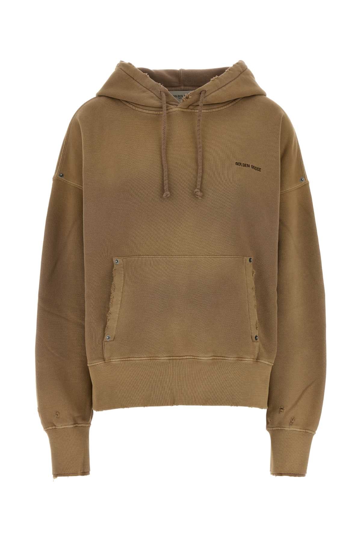Golden Goose Deluxe Brand Women Camel Cotton Oversize Sweatshirt GOLDEN GOOSE