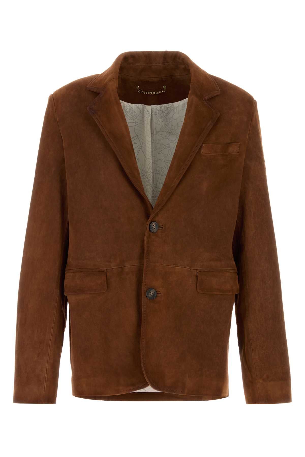 Golden Goose Deluxe Brand Men Brown Suede Robyn Blazer GOLDEN GOOSE