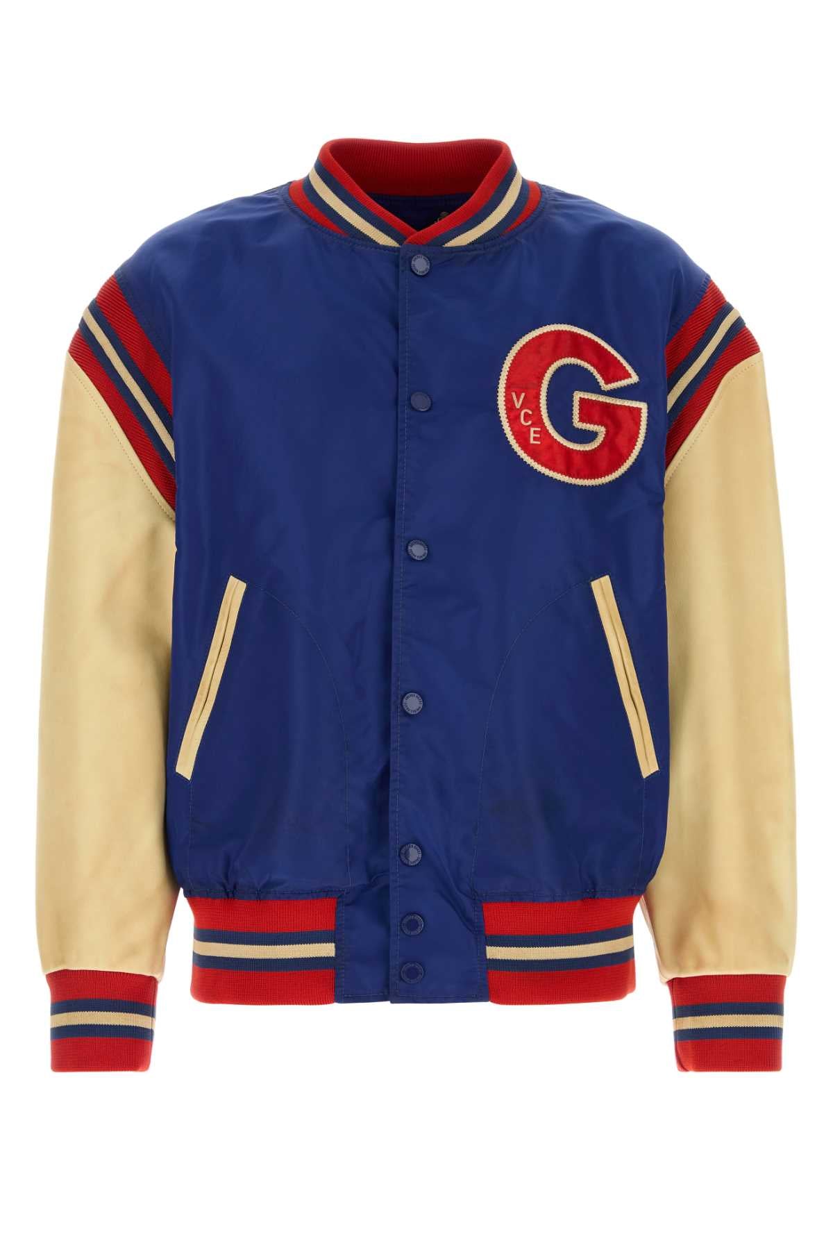 Golden Goose Deluxe Brand Men Multicolor Nylon And Leather Bomber Jacket GOLDEN GOOSE