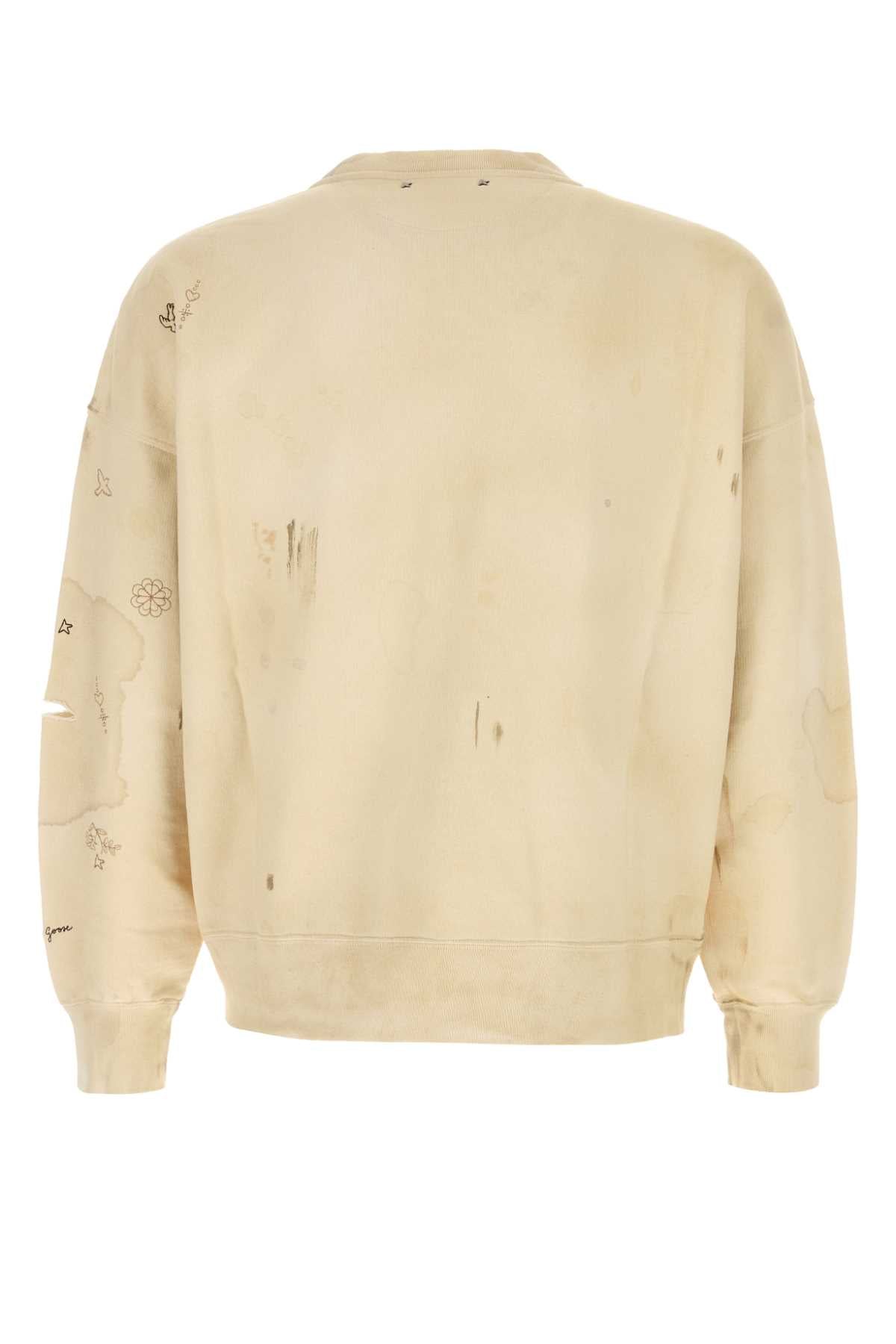 Golden Goose Deluxe Brand Men Ivory Cotton Oversize Sweatshirt GOLDEN GOOSE