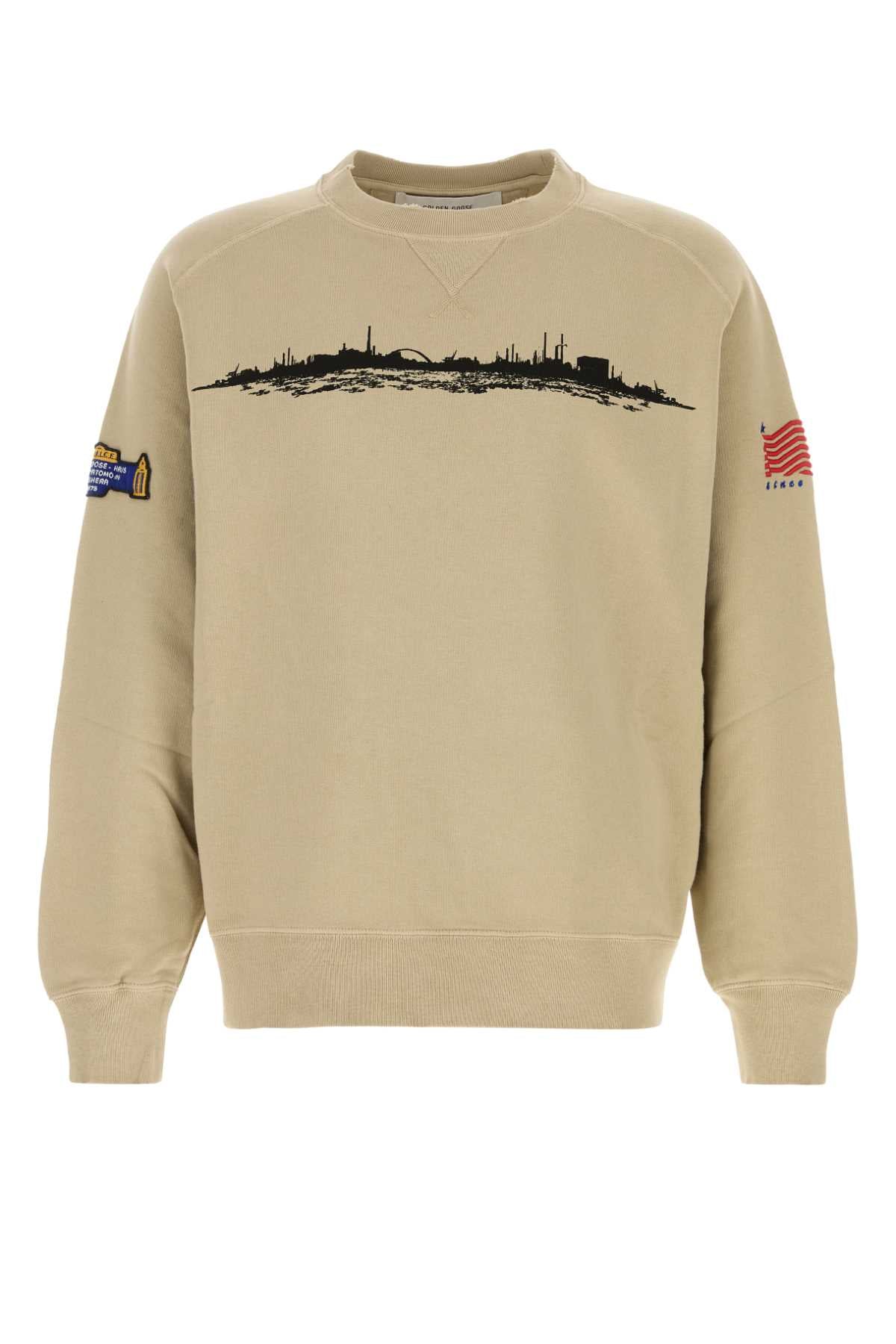 Golden Goose Deluxe Brand Men Cappuccino Cotton Oversize Sweatshirt GOLDEN GOOSE