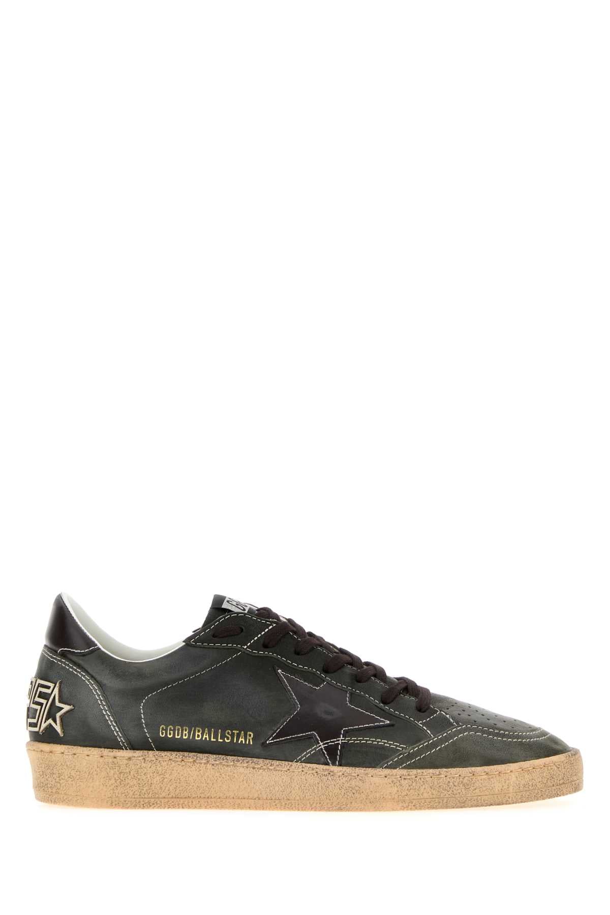 Golden Goose Deluxe Brand Men Charcoal Leather Ball Star Sneakers GOLDEN GOOSE