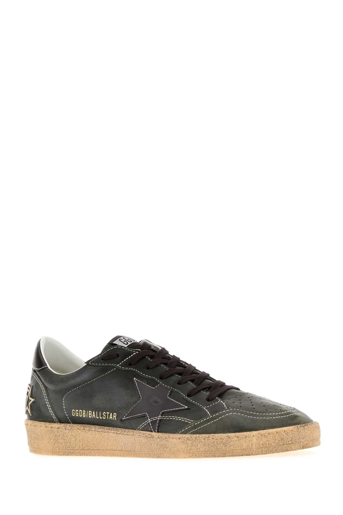 Golden Goose Deluxe Brand Men Charcoal Leather Ball Star Sneakers GOLDEN GOOSE