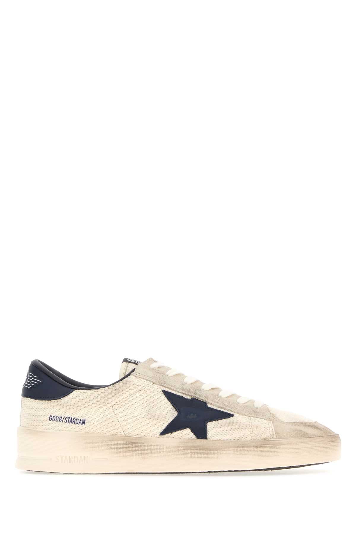 Golden Goose Deluxe Brand Men Ivory Suede And Fabric Stardan Sneakers GOLDEN GOOSE