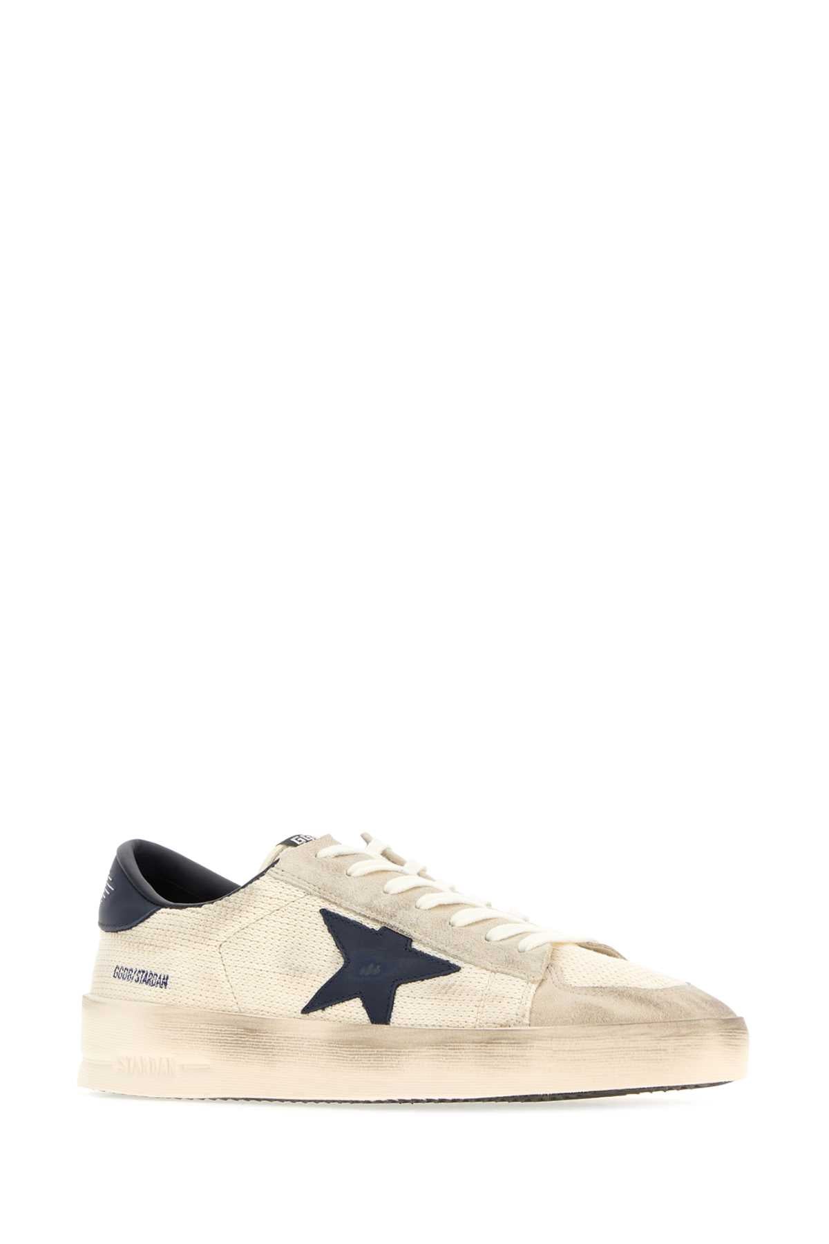 Golden Goose Deluxe Brand Men Ivory Suede And Fabric Stardan Sneakers GOLDEN GOOSE