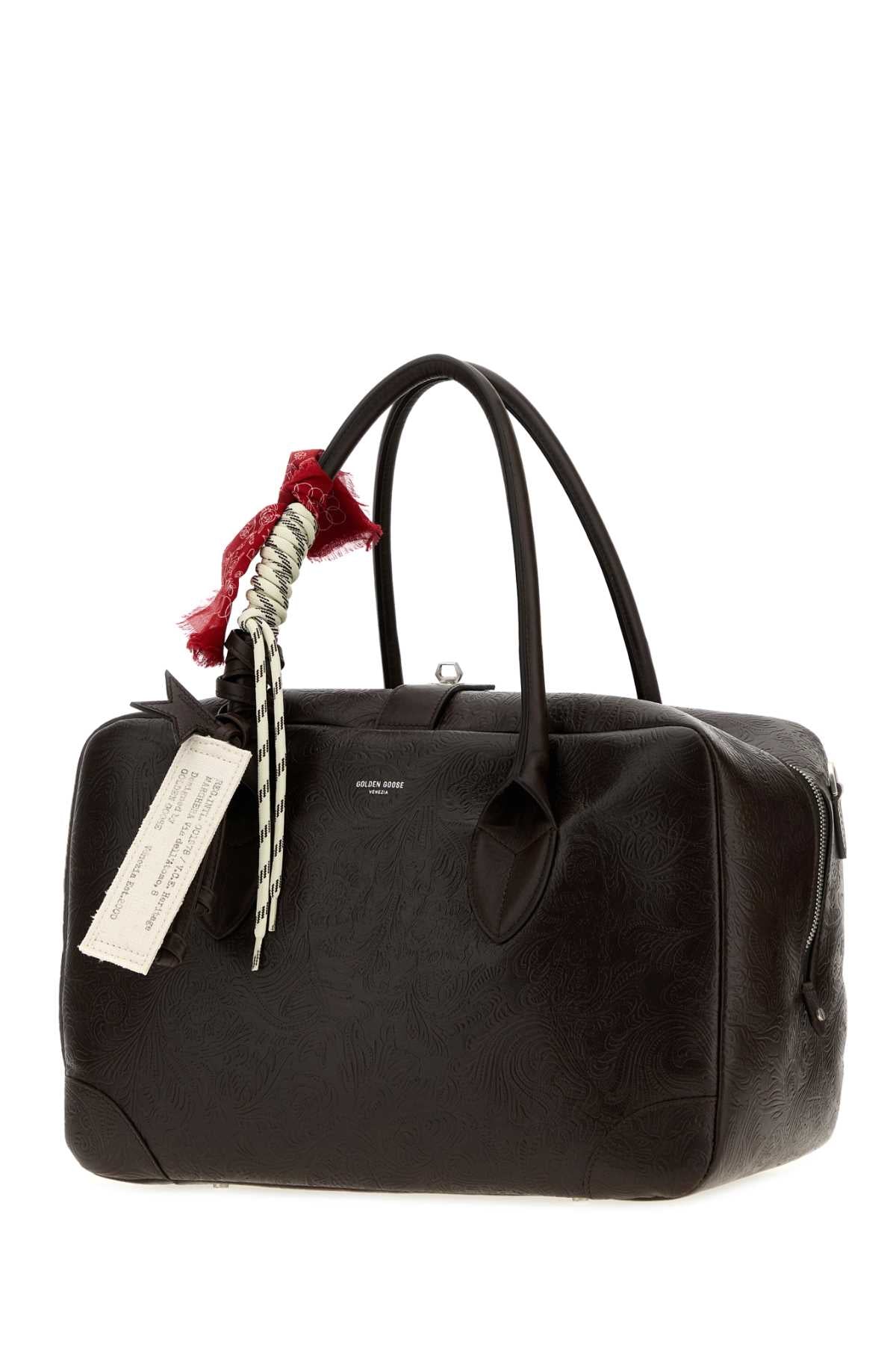 Golden Goose Deluxe Brand Women Dark Brown Leather Medium Vita Travel Bag GOLDEN GOOSE