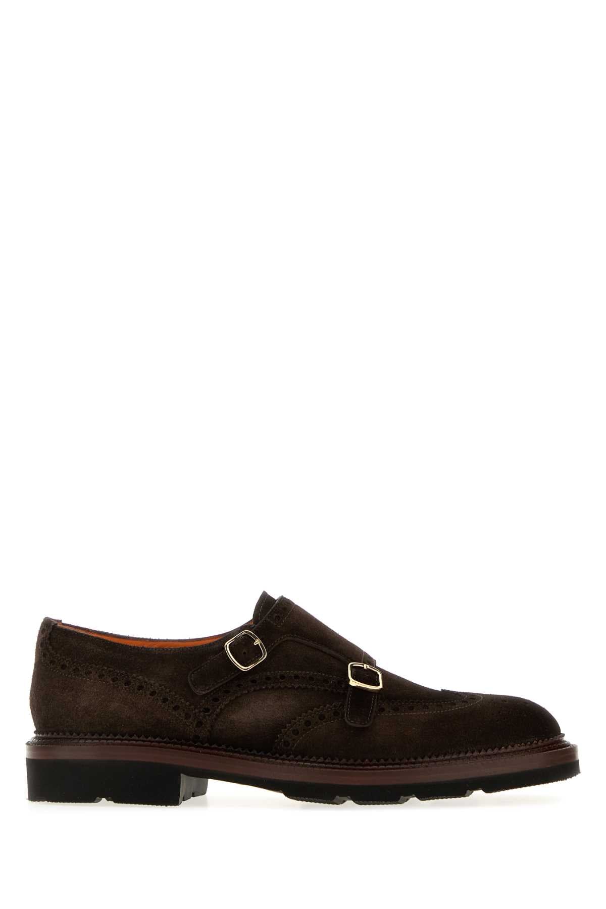 Santoni Men Brown Suede Kalama Loafers SANTONI