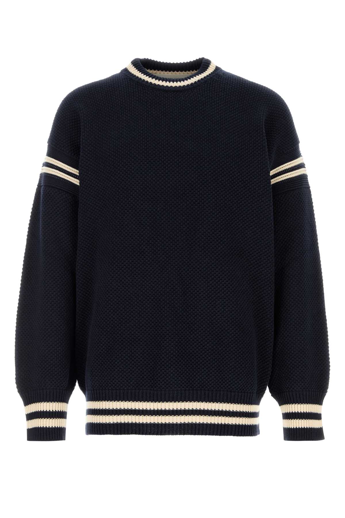 Golden Goose Deluxe Brand Men Midnight Blue Cotton Oversize Sweater GOLDEN GOOSE