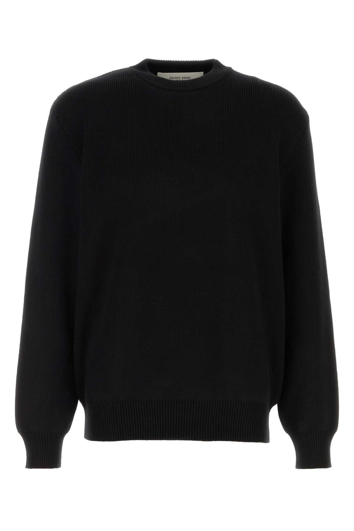 Golden Goose Deluxe Brand Men Black Stretch Cotton Blend Sweater GOLDEN GOOSE