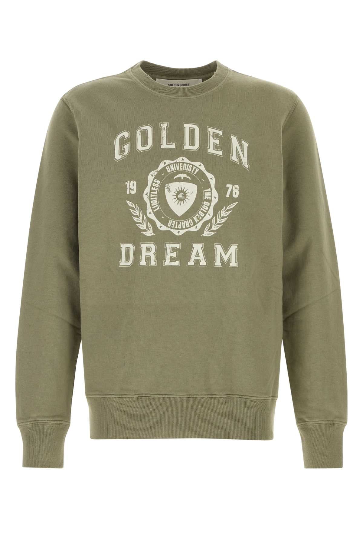 Golden Goose Deluxe Brand Men Army Green Cotton Sweatshirt GOLDEN GOOSE