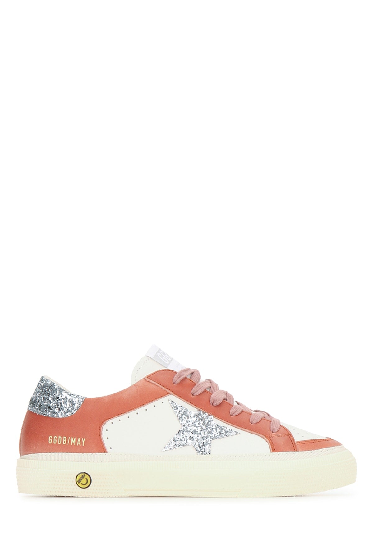 Golden Goose Deluxe Brand Women May Leather Upper And Toe Glitter Star And Heel GOLDEN GOOSE