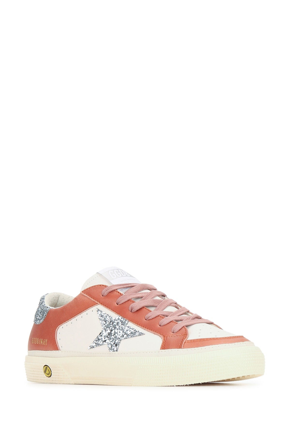 Golden Goose Deluxe Brand Women May Leather Upper And Toe Glitter Star And Heel GOLDEN GOOSE