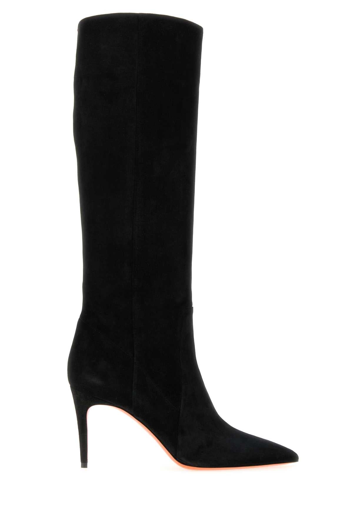 Santoni Women Black Suede Viola Boots SANTONI