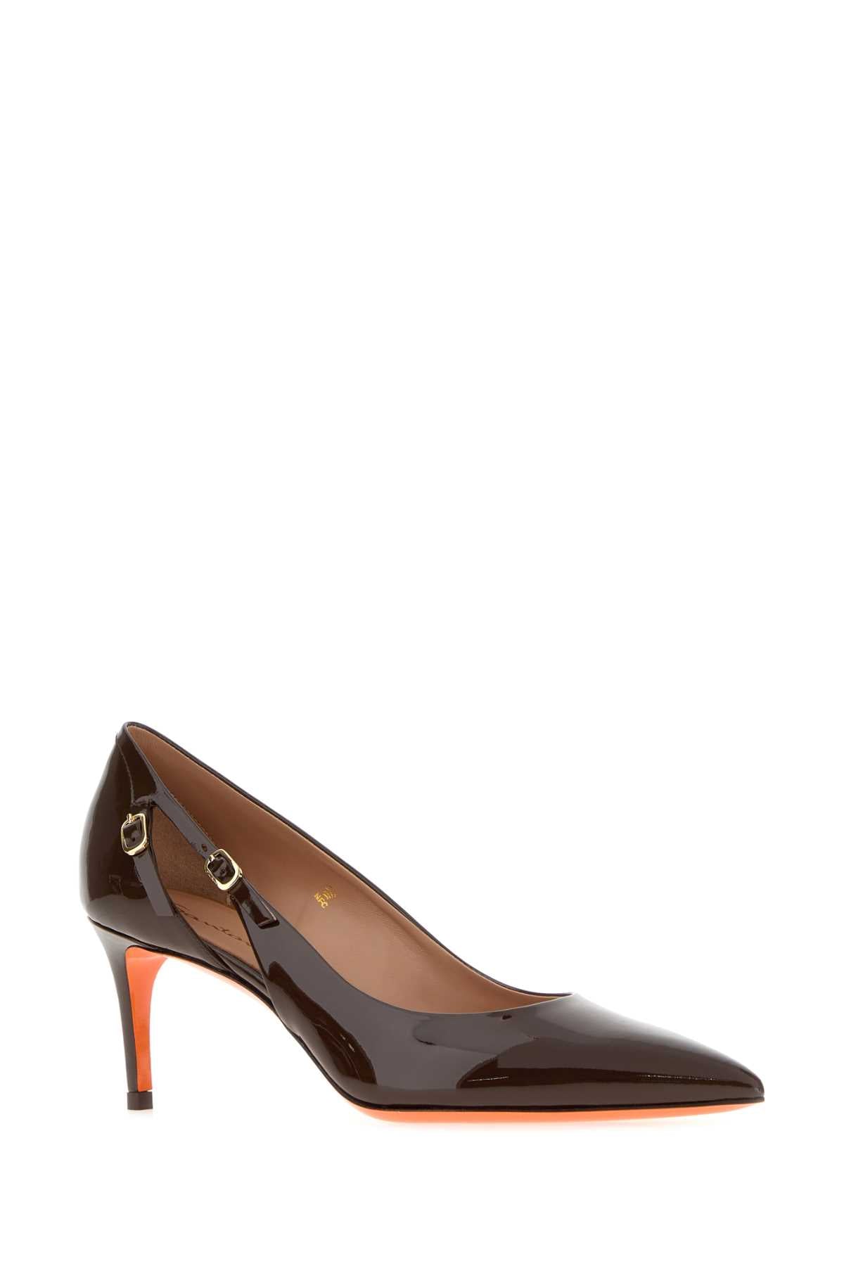 Santoni Women Brown Leather Audrey Pumps SANTONI