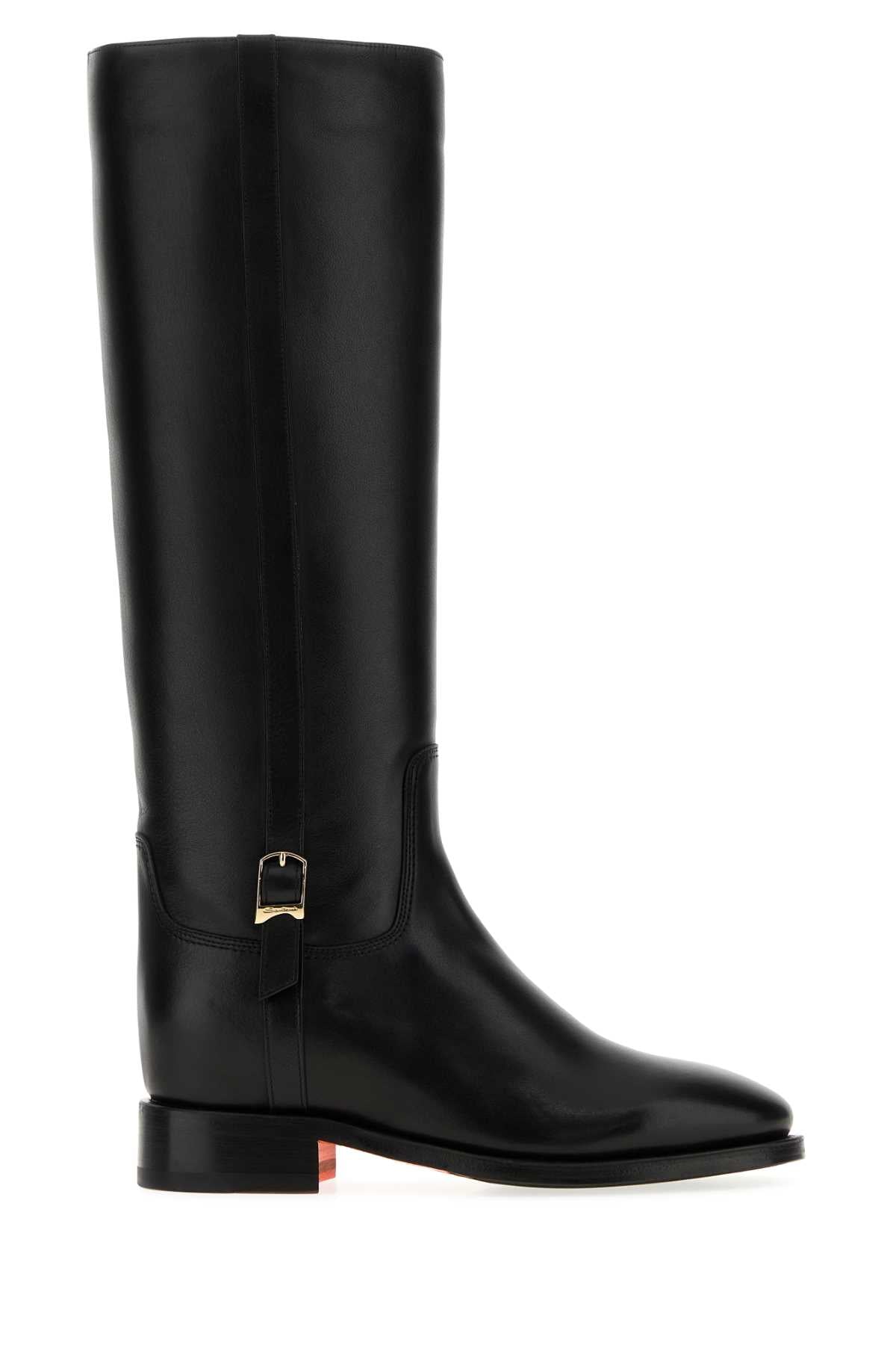 Santoni Women Black Leather Mandy Boots SANTONI