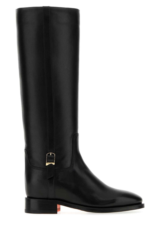 Santoni Women Black Leather Mandy Boots SANTONI