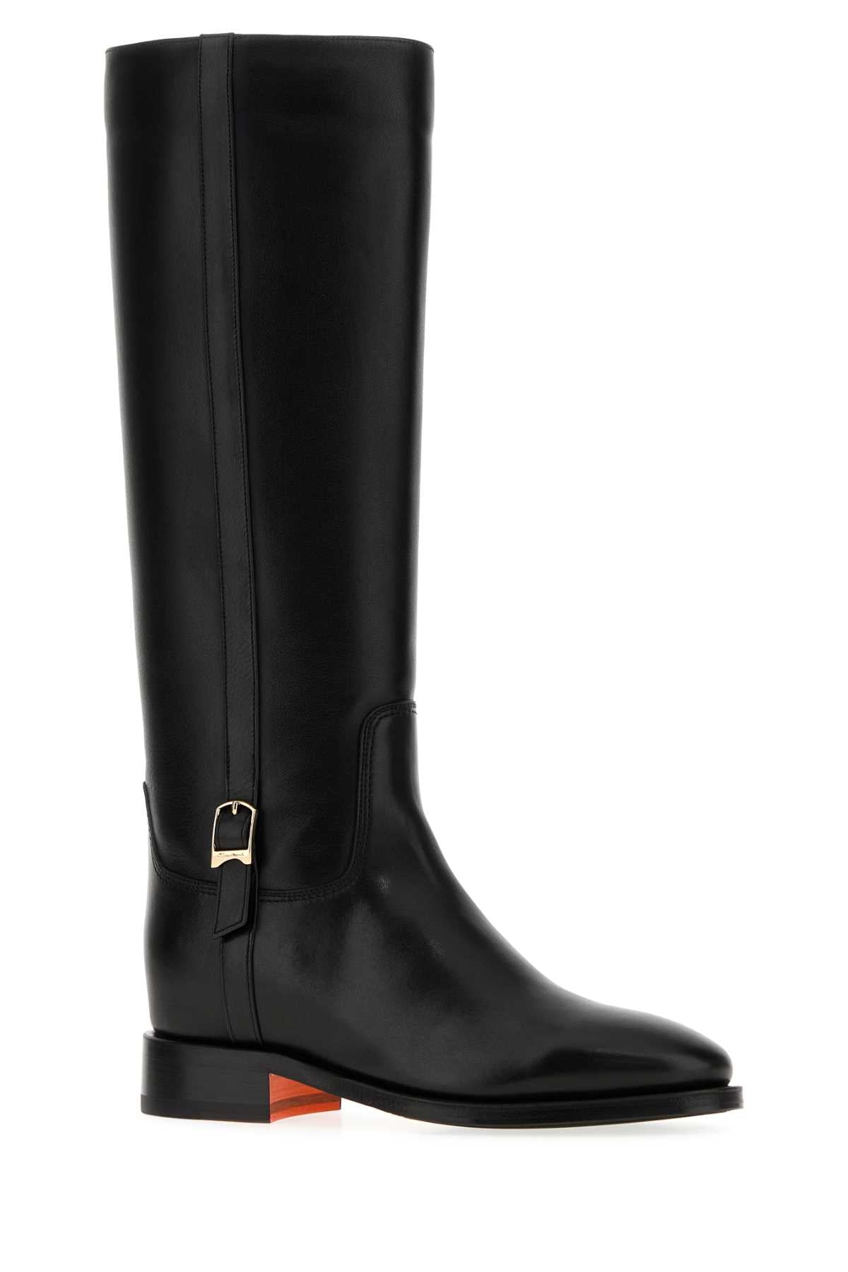 Santoni Women Black Leather Mandy Boots SANTONI