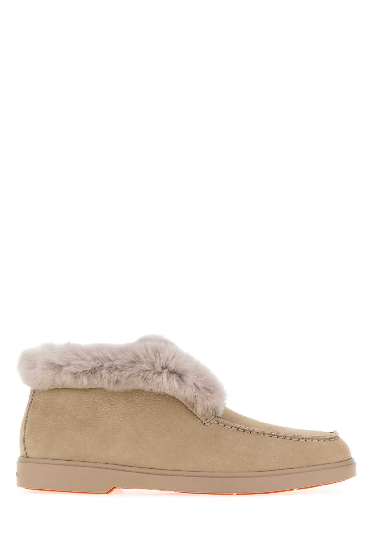 Santoni Women Sand Nabuk Hadeel Slip Ons SANTONI