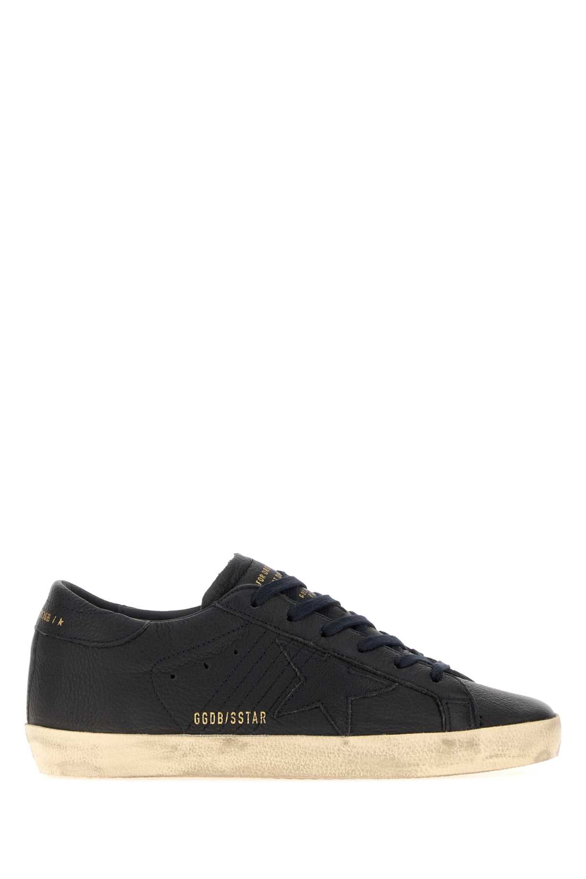 Golden Goose Deluxe Brand Women Navy Blue Leather Super-Star Sneakers