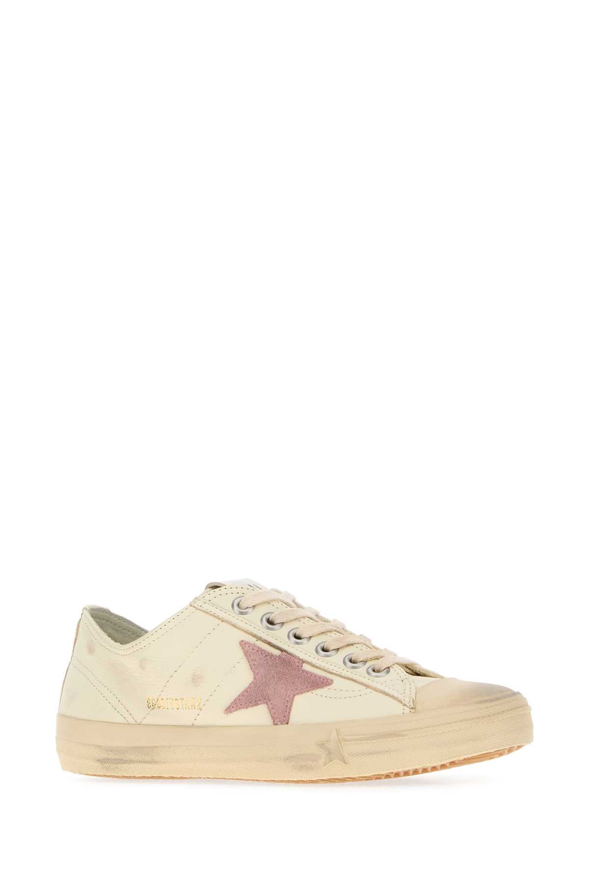 Golden Goose Deluxe Brand Women Ivory Leather V-Star 2 Sneakers