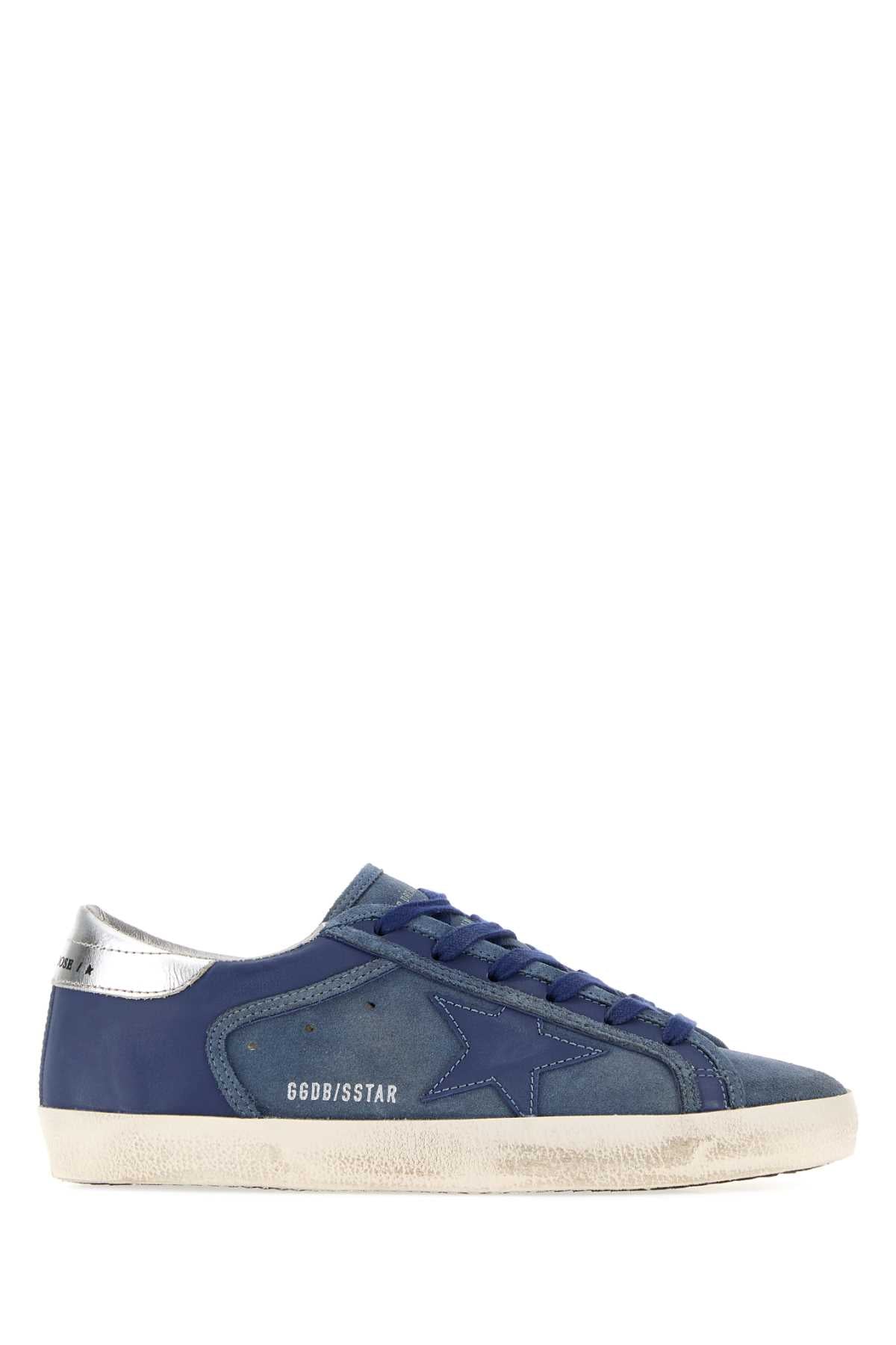 Golden Goose Deluxe Brand Women Blue Leather And Suede Super-Star Sneakers GOLDEN GOOSE