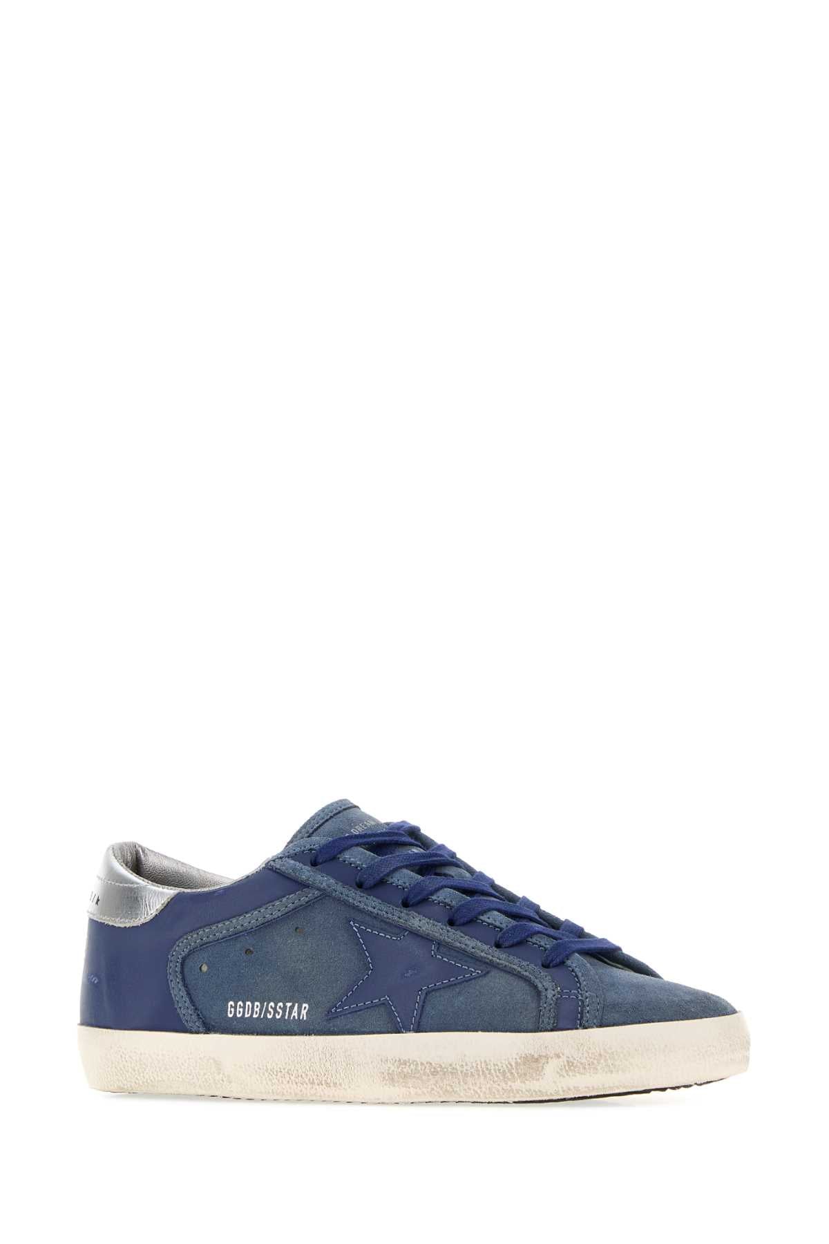 Golden Goose Deluxe Brand Women Blue Leather And Suede Super-Star Sneakers GOLDEN GOOSE
