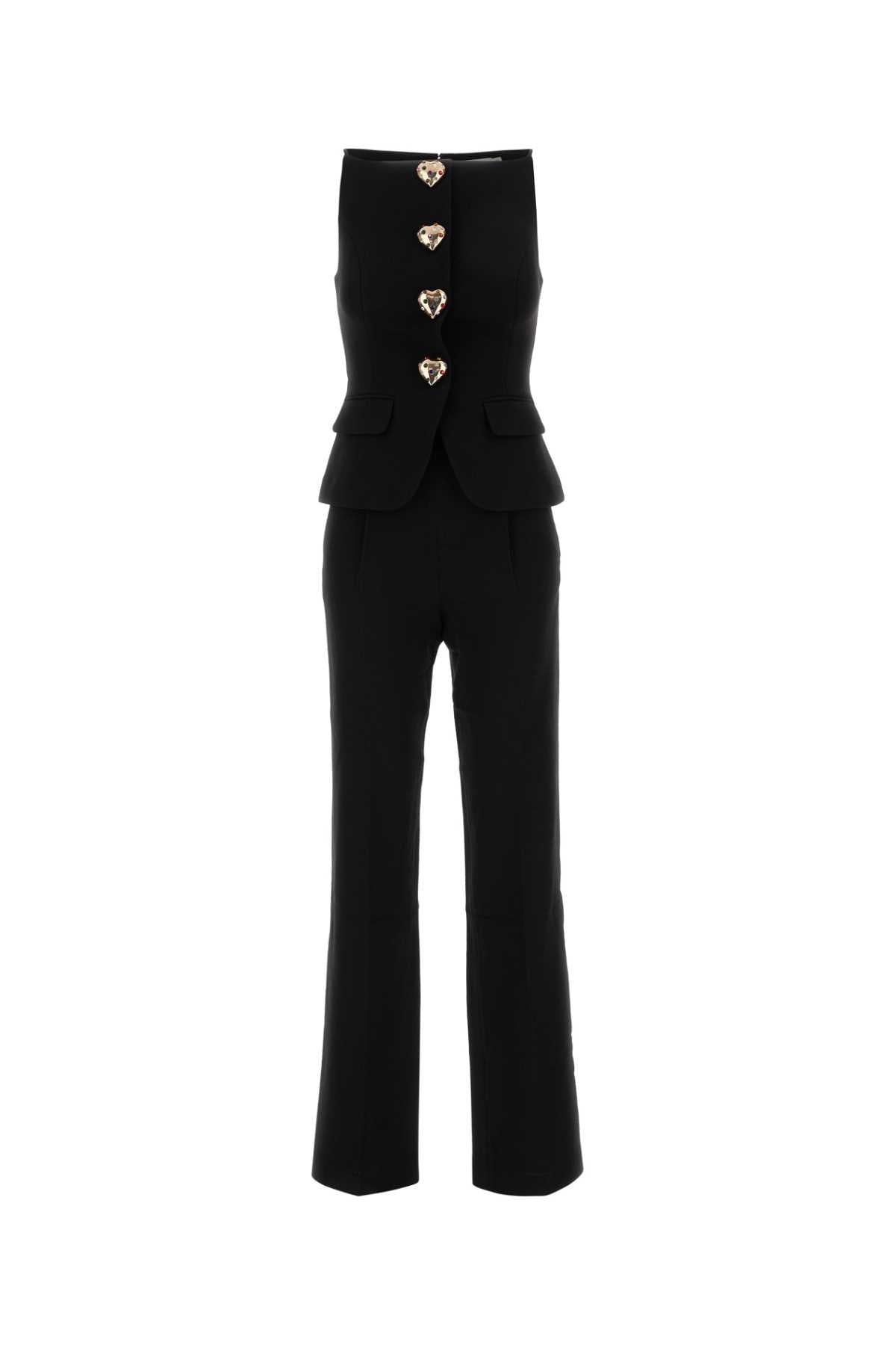 Self Portrait Women Black Wool Jumpsuit SELF-PORTRAIT