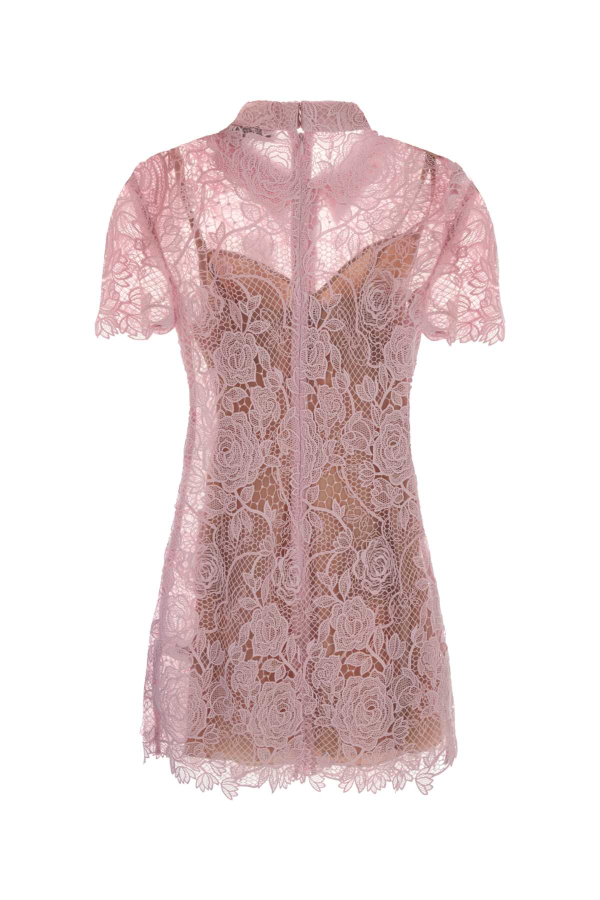 Self Portrait Women Pink Lace Button Down Mini Dress SELF-PORTRAIT
