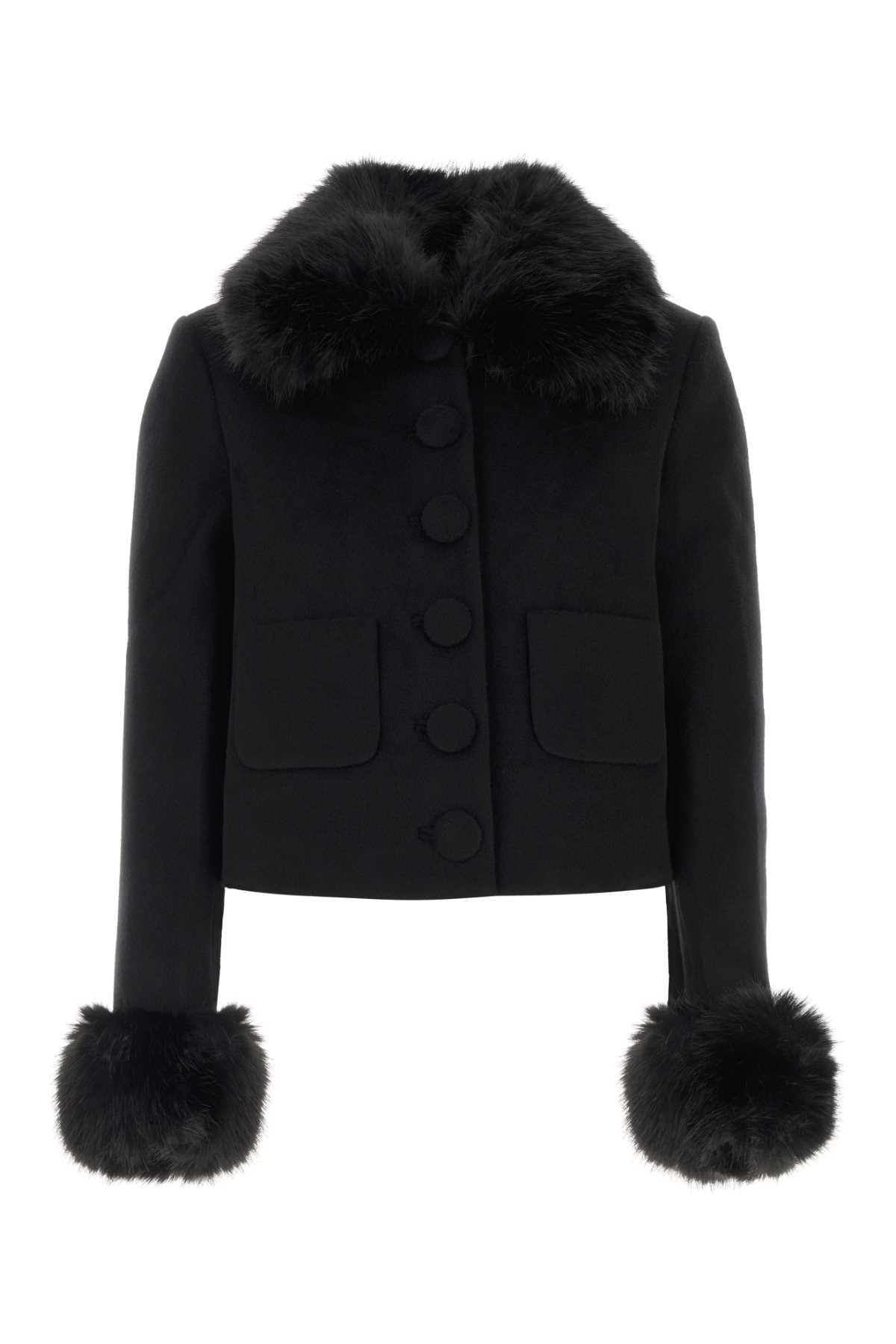 Self Portrait Women Black Wool Blend Jacket SELF-PORTRAIT
