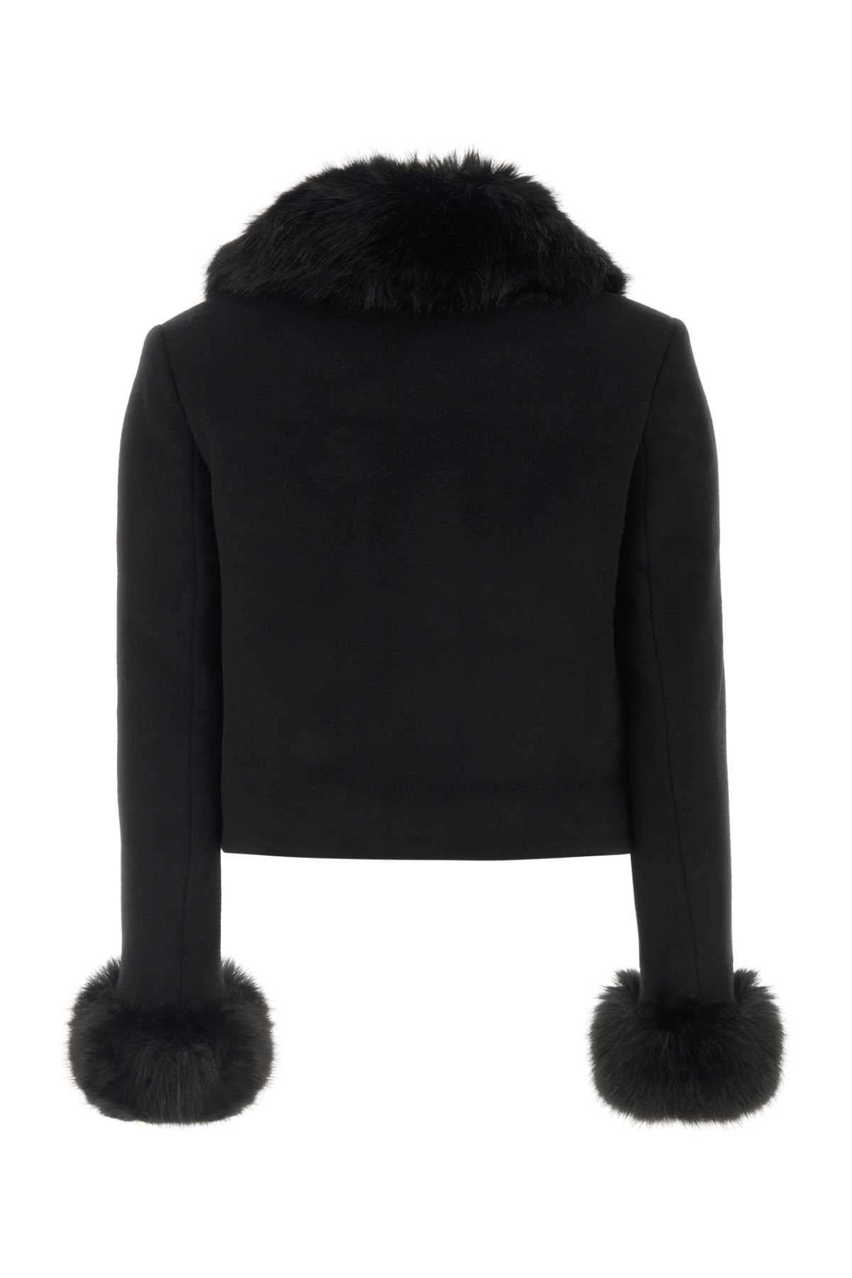 Self Portrait Women Black Wool Blend Jacket SELF-PORTRAIT