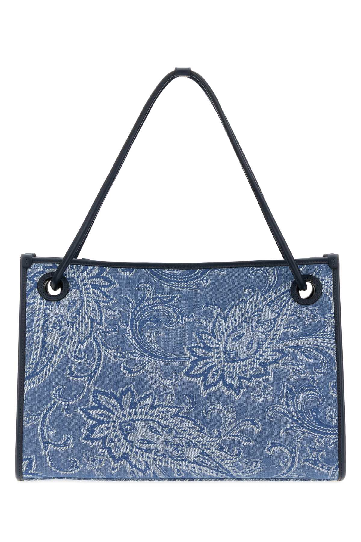 Etro Women Embroidered Denim Medium Eyes Shopping Bag ETRO