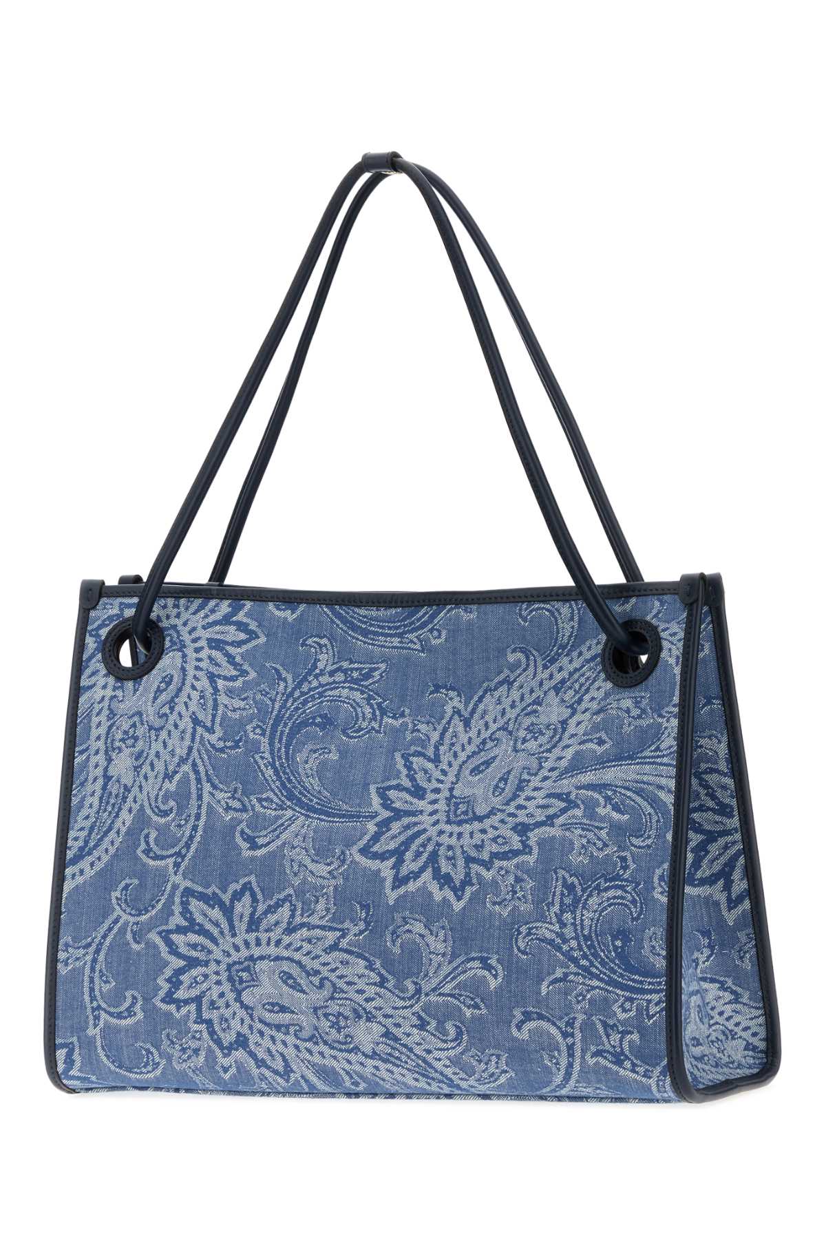 Etro Women Embroidered Denim Medium Eyes Shopping Bag ETRO