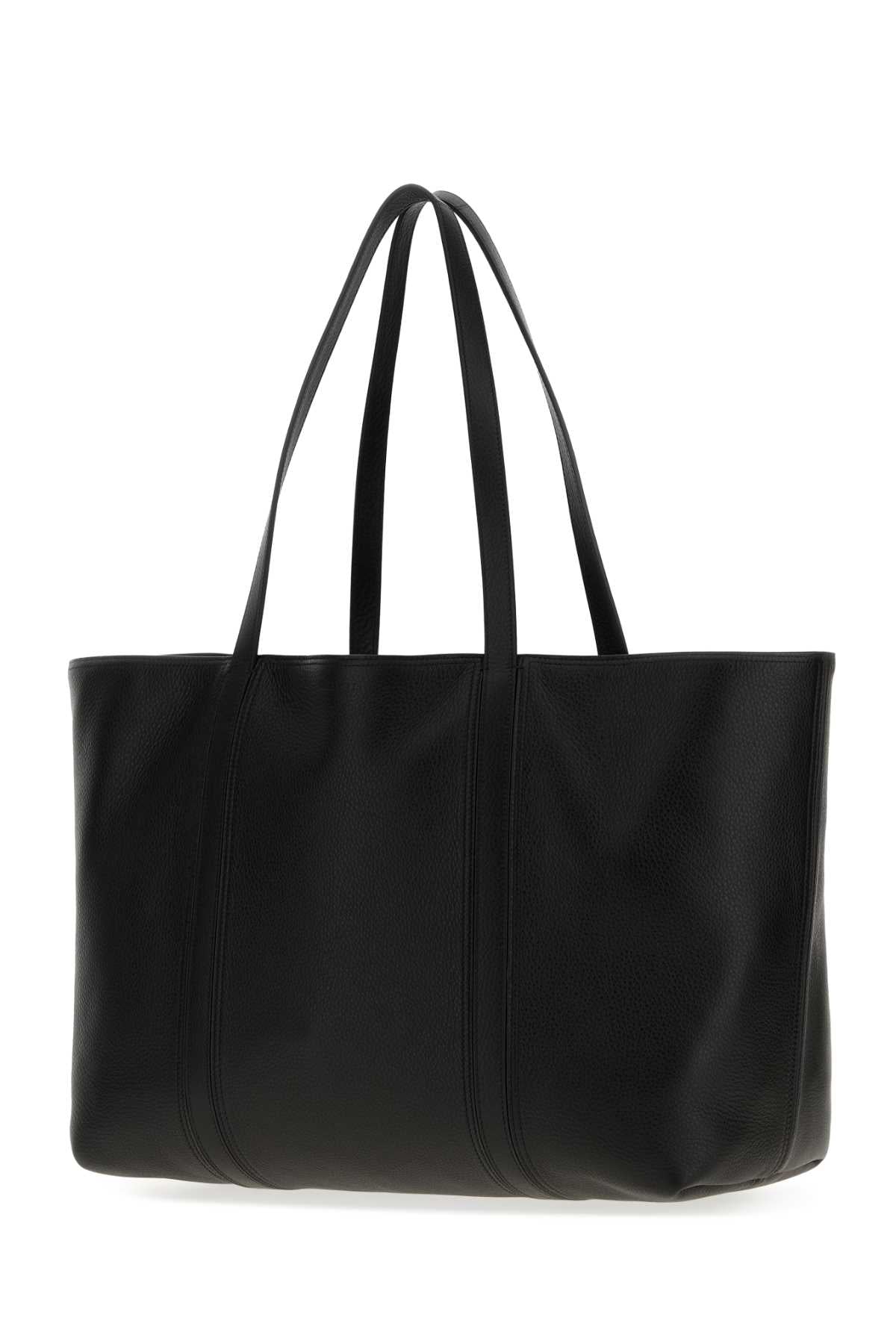 Jil Sander Men Black Leather Foro Shopping Bag JIL SANDER