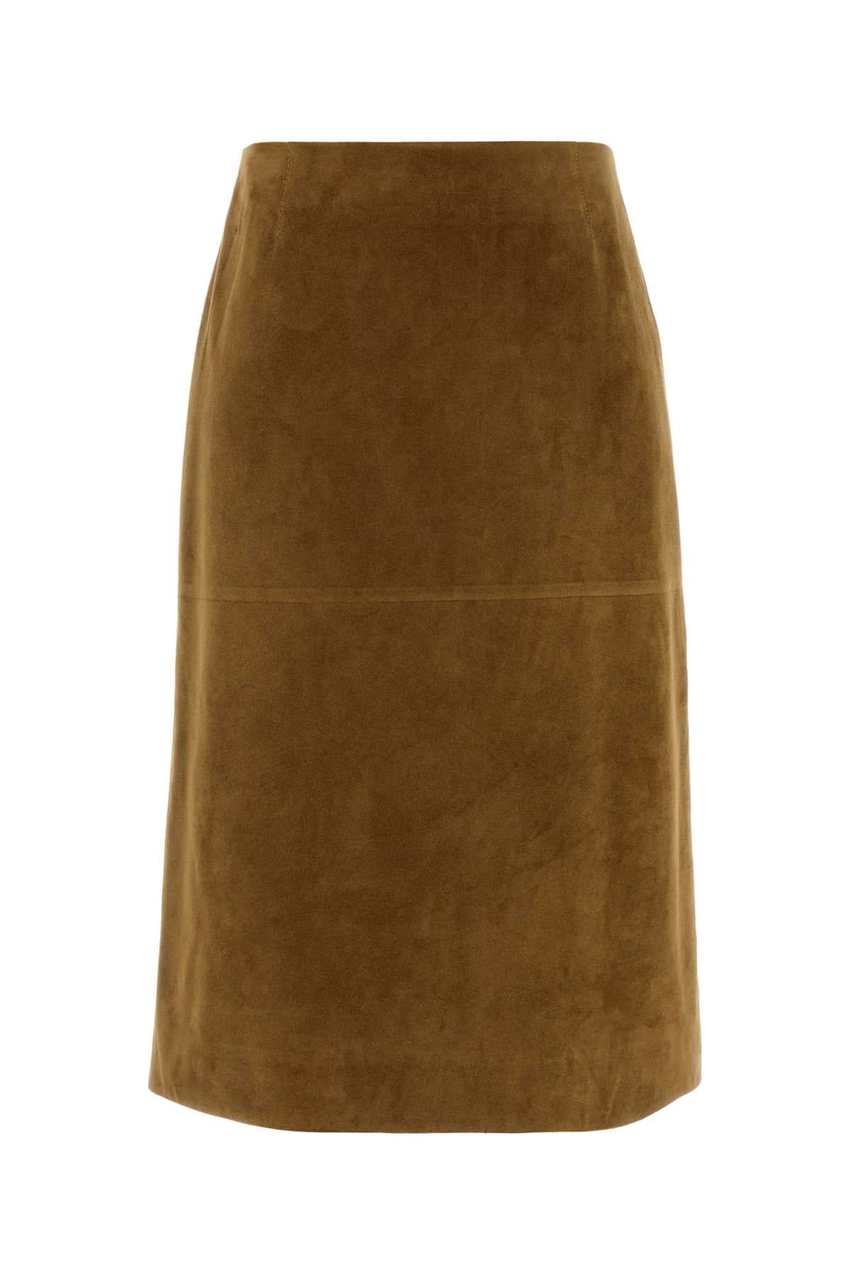Jil Sander Women Biscuit Suede Skirt JIL SANDER