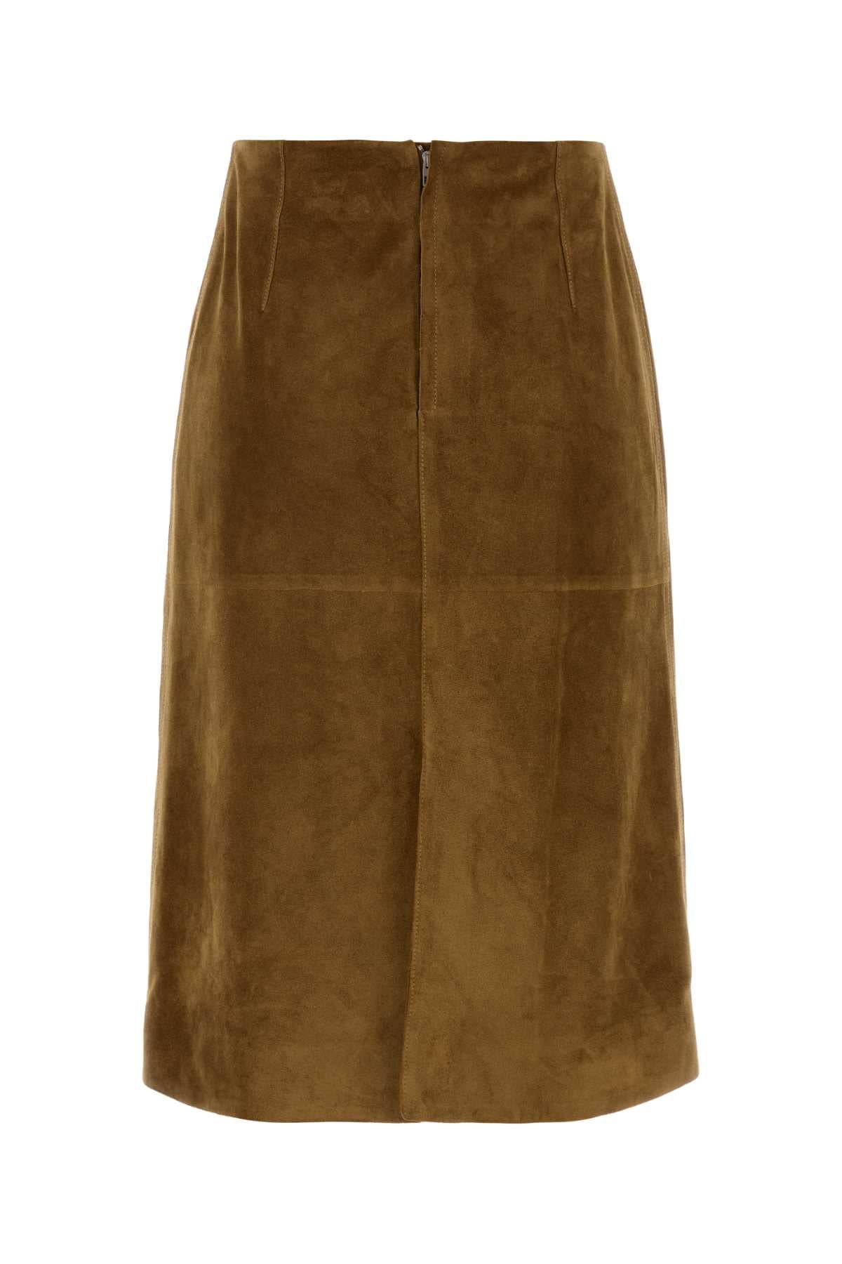 Jil Sander Women Biscuit Suede Skirt JIL SANDER