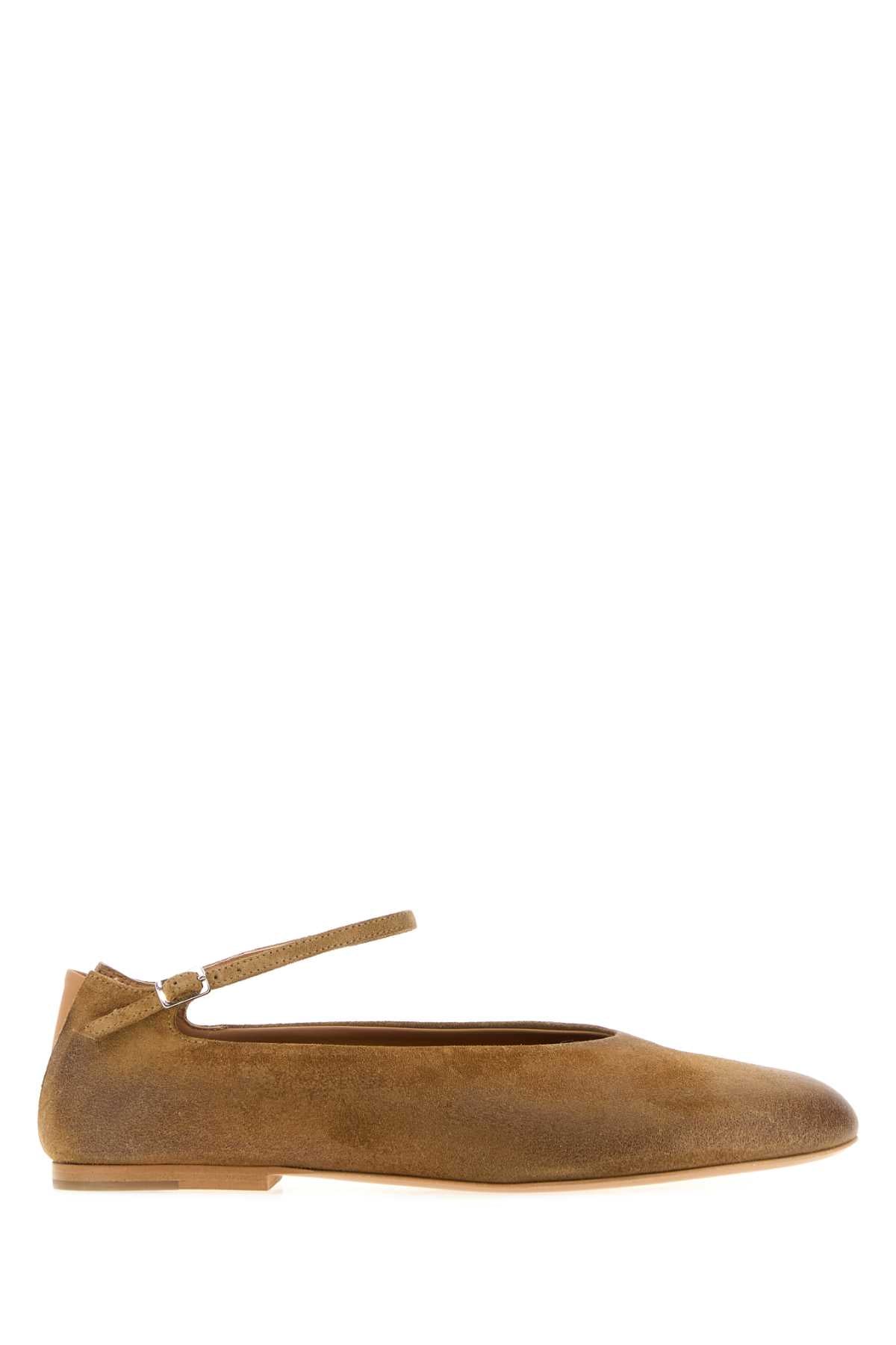 Jil Sander Women Camel Suede Elyss Ballerinas JIL SANDER
