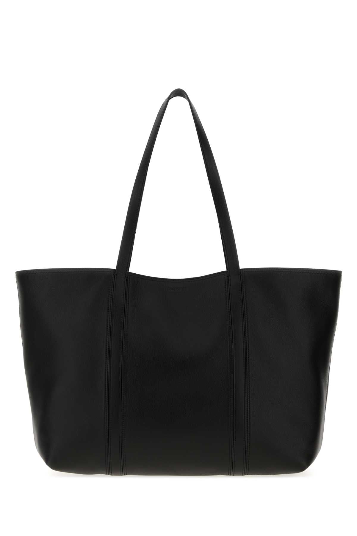 Jil Sander Women Black Leather Foro Shopping Bag JIL SANDER