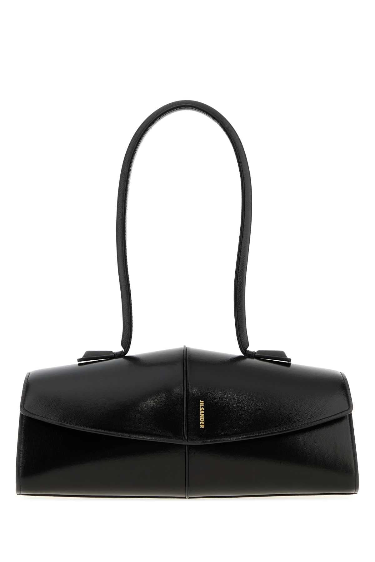 Jil Sander Women Black Leather Linea Shoulder Bag JIL SANDER