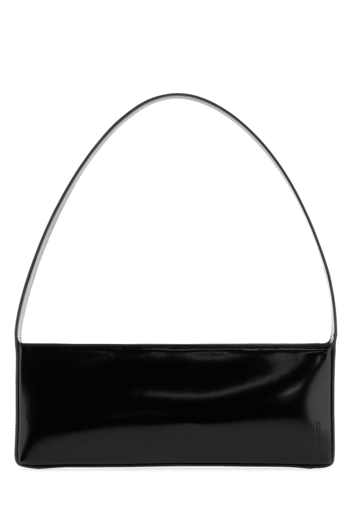 Jil Sander Women Black Leather Monolith East-West Shoulder Bag JIL SANDER