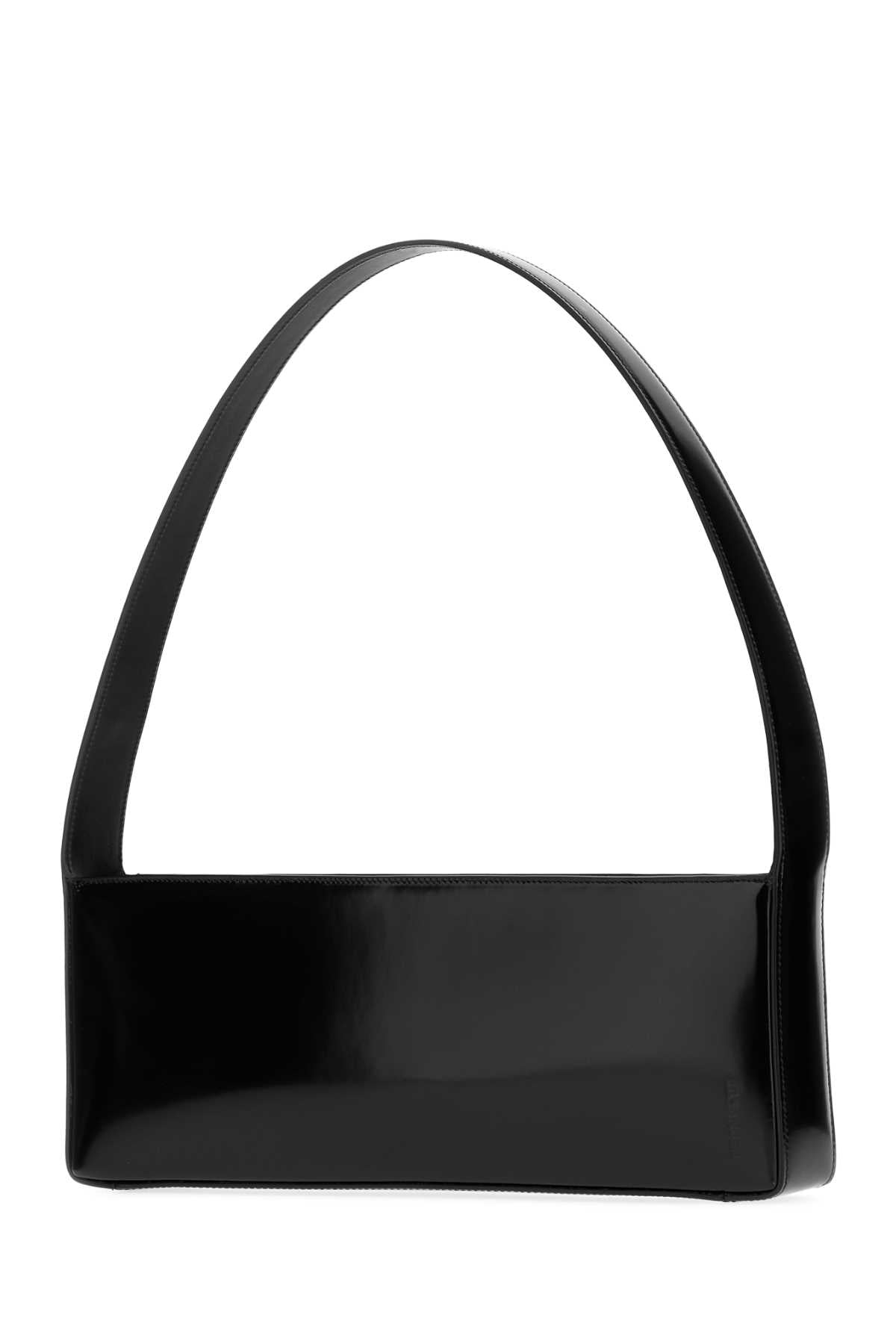 Jil Sander Women Black Leather Monolith East-West Shoulder Bag JIL SANDER