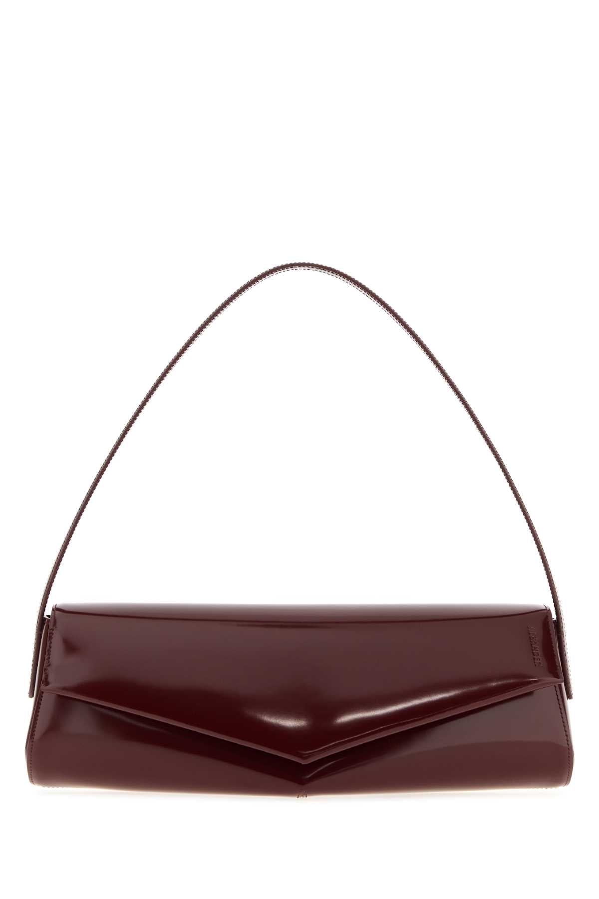 Jil Sander Women Burgundy Leather Kante Shoulder Bag JIL SANDER
